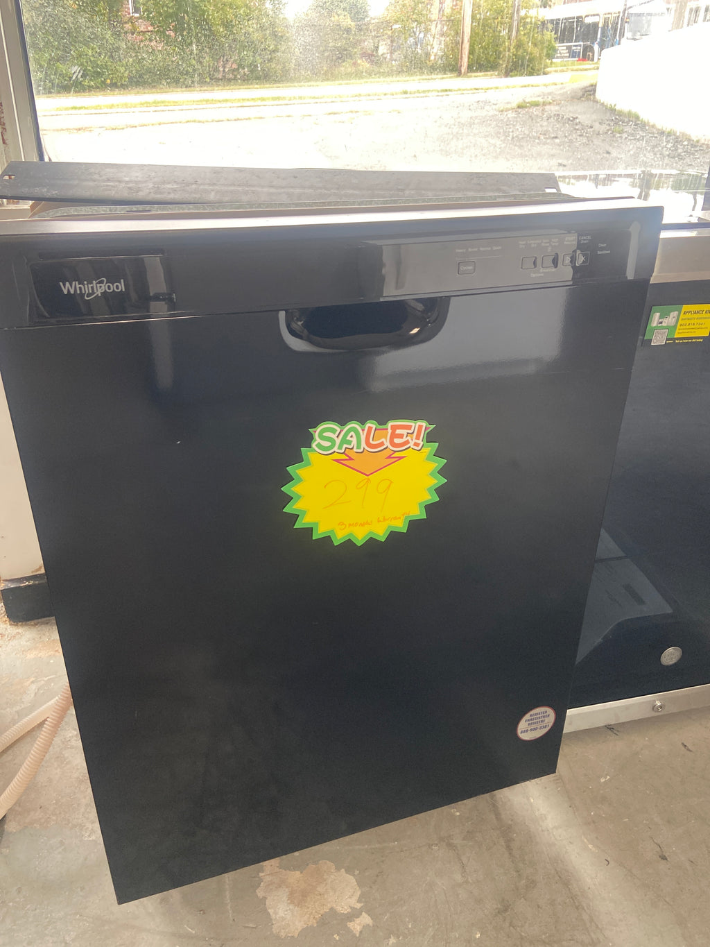 Whirlpool black dishwasher, “Refurbished”, 3 Months warranty