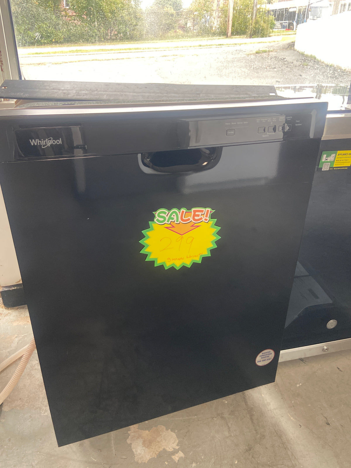 Whirlpool black dishwasher, “Refurbished”, 3 Months warranty