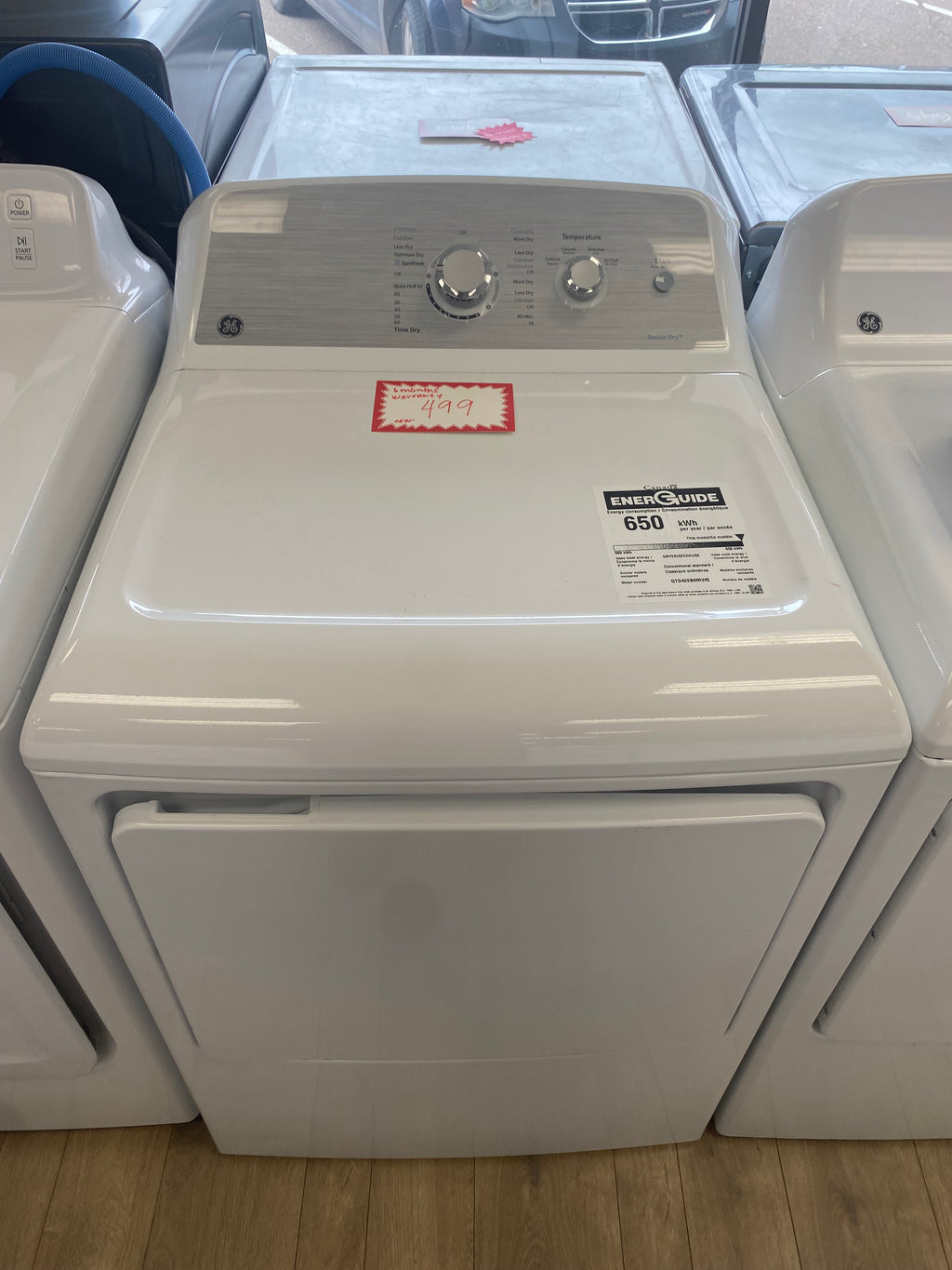 GE White Dryer " New Scratch And Dented"