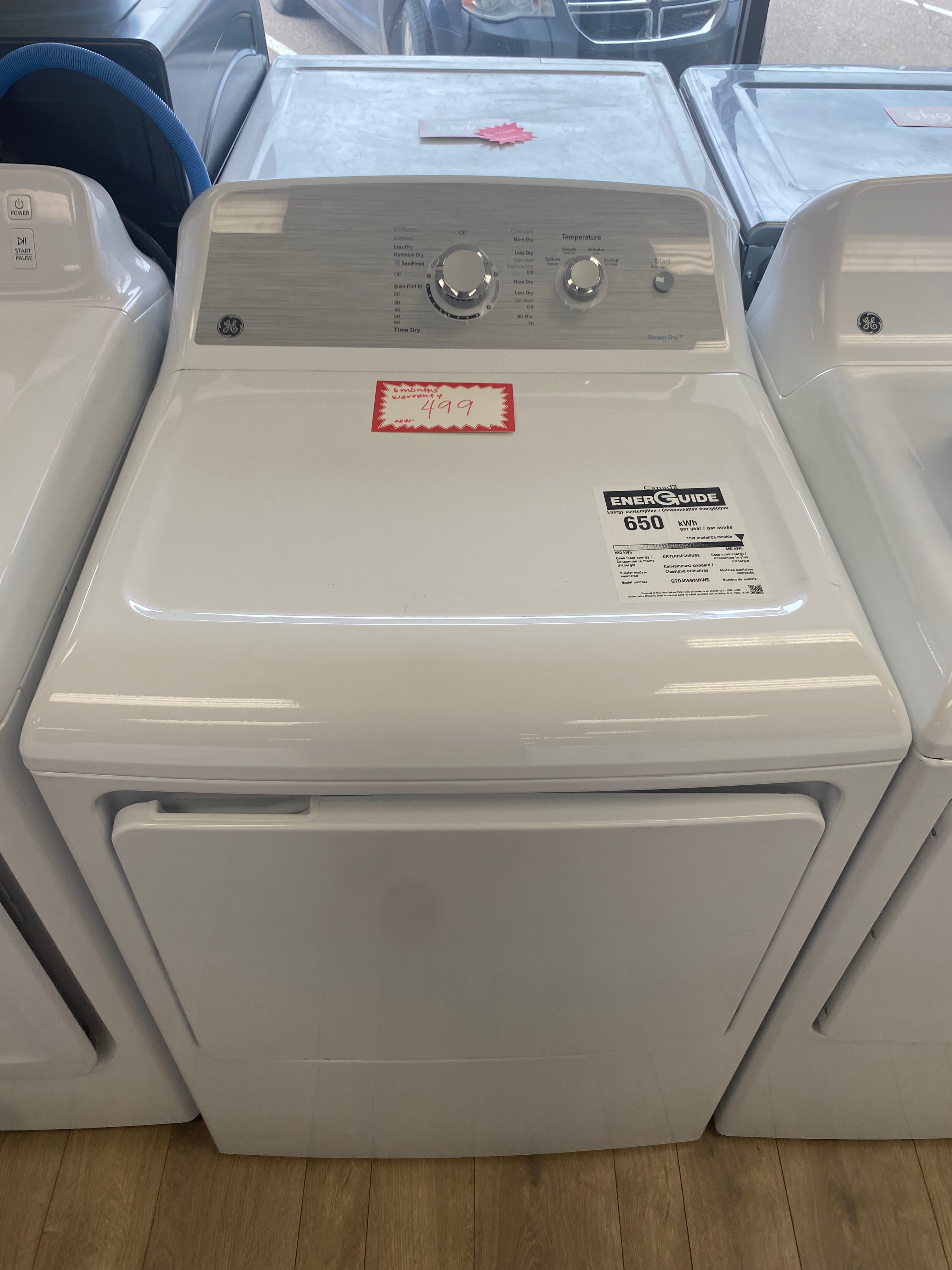 GE White Dryer " New Scratch And Dented"
