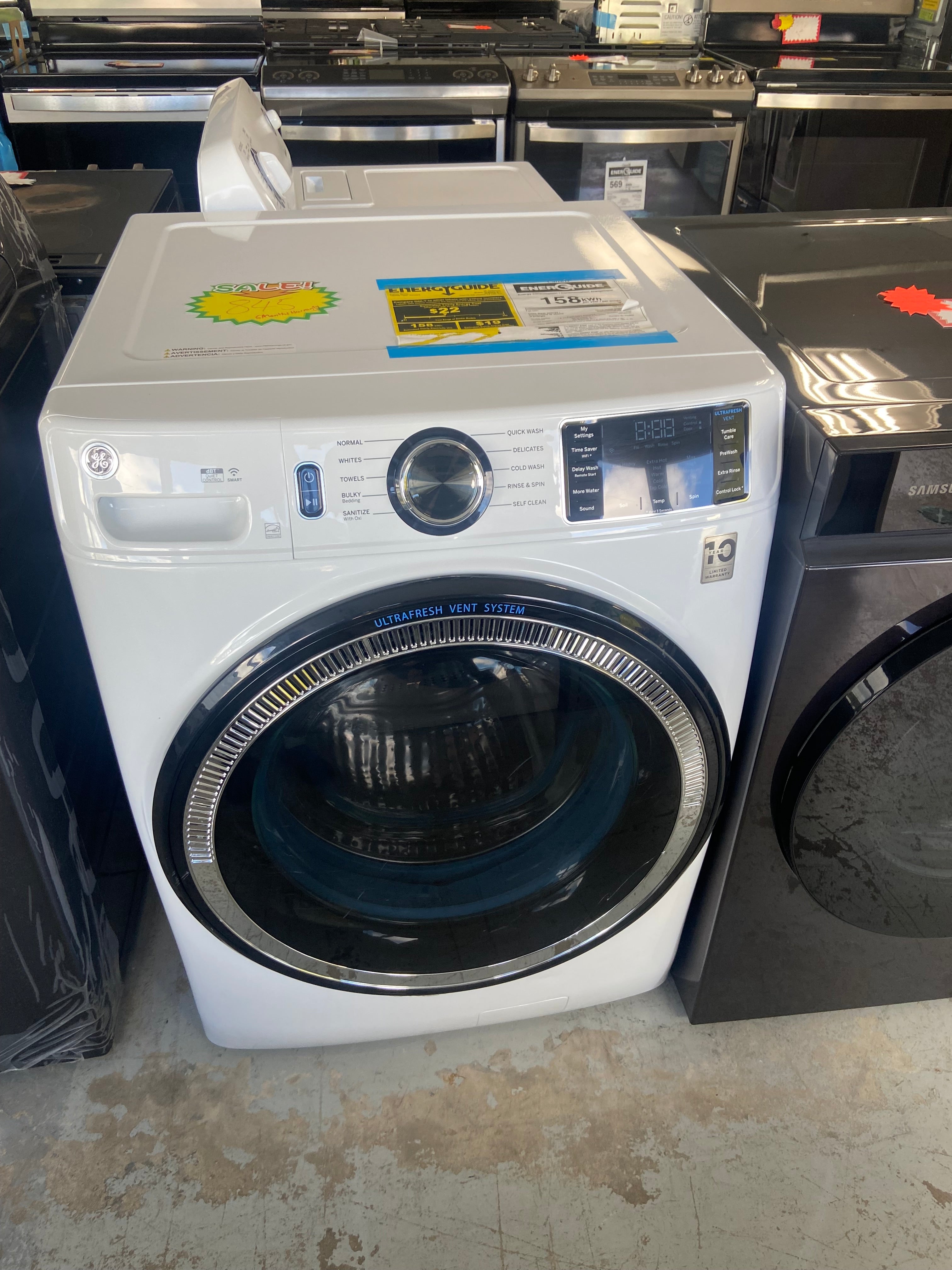 White 27” GE GFW550SMN5WW Washer (Refurbished)