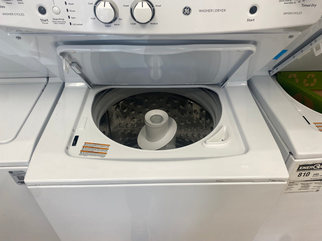White GE 27” Laundry Center
