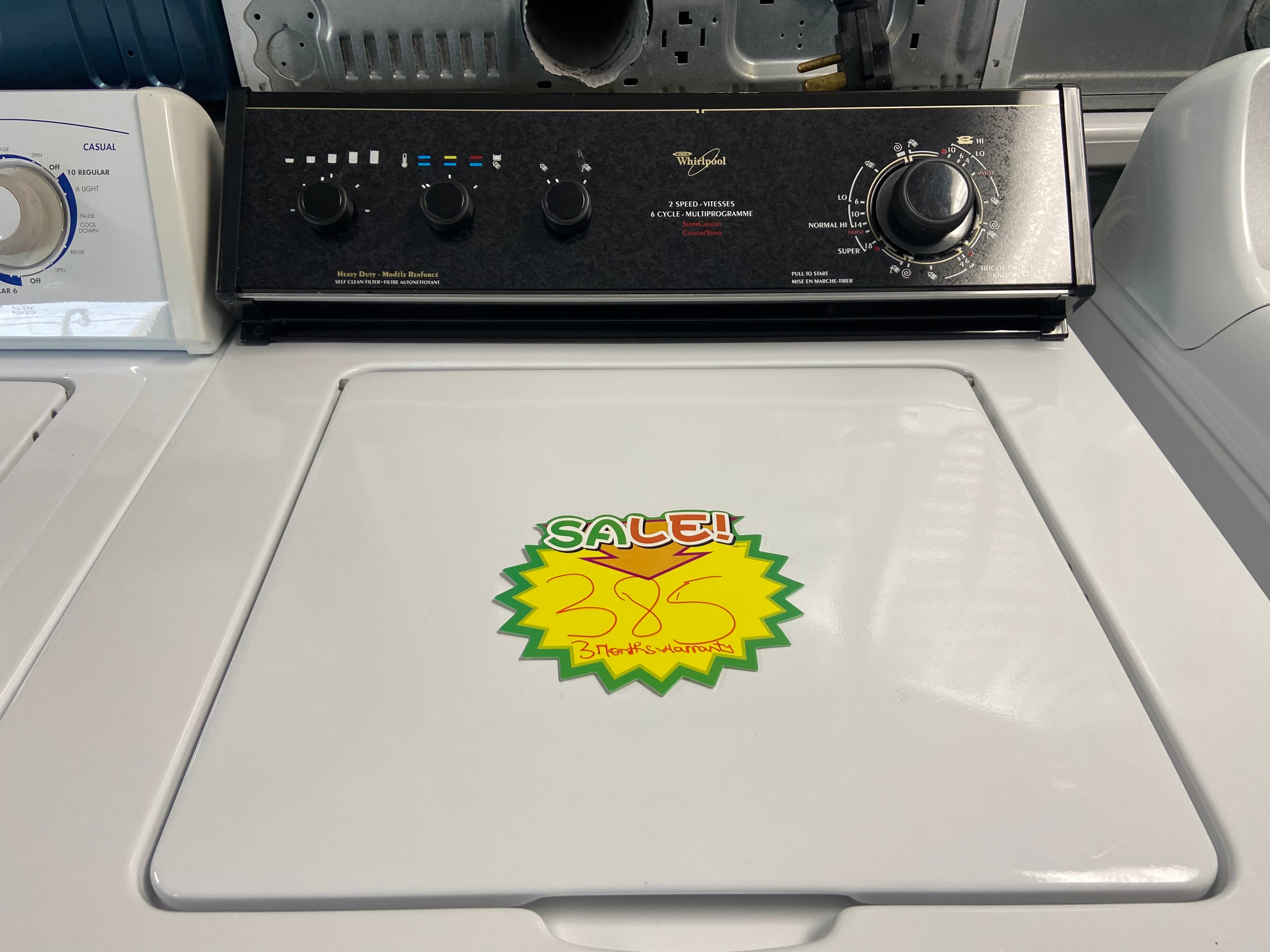 White Whirlpool WX46500 Top Load Washer (Refurbished)