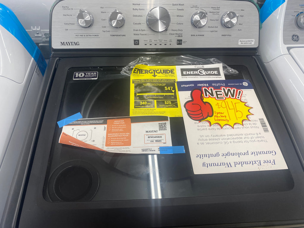 27” Maytag Top Load Washer, Black "Brand New-Open Box"