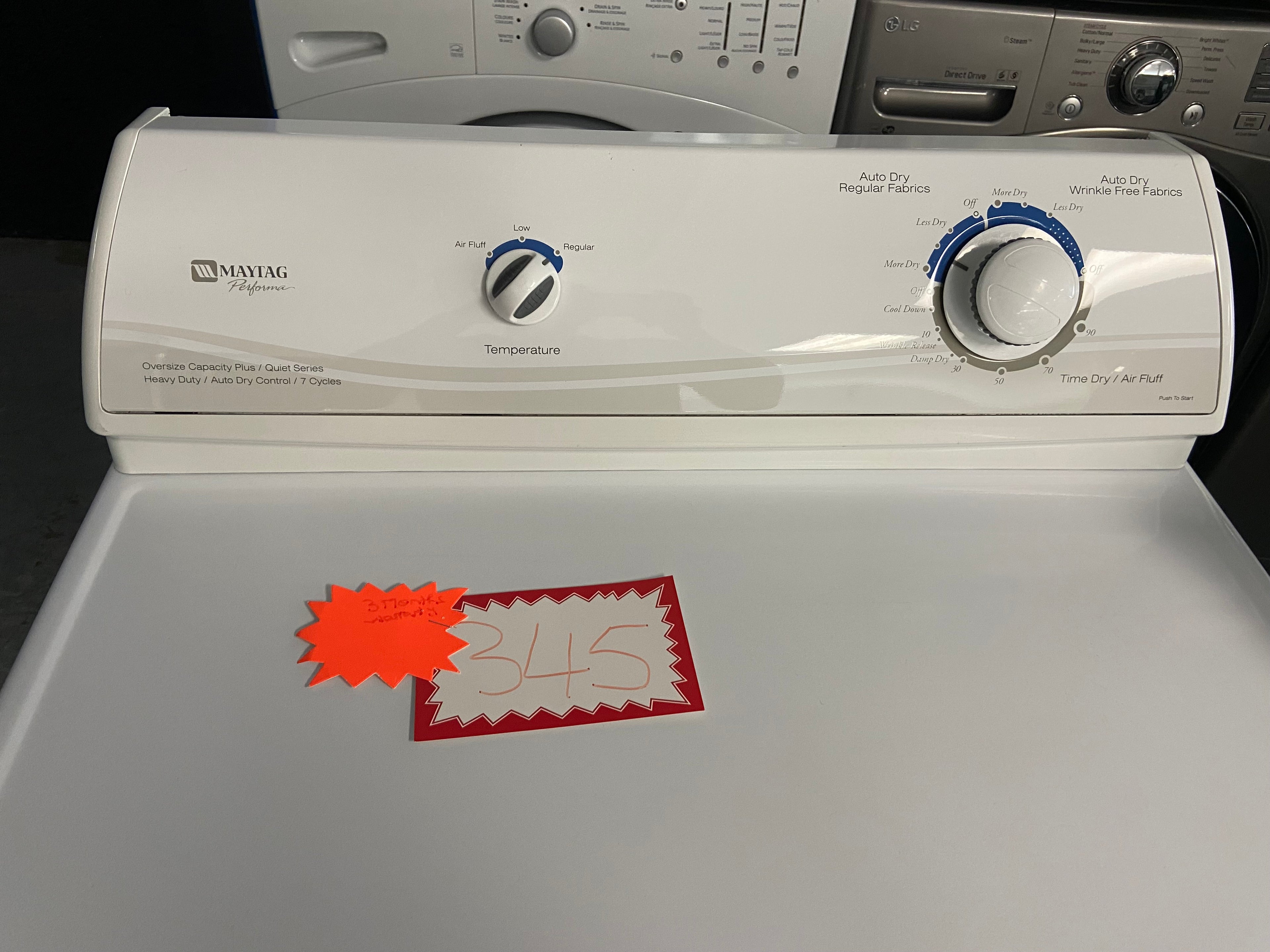 White Maytag PYE2300AZW Dryer (Refurbished)