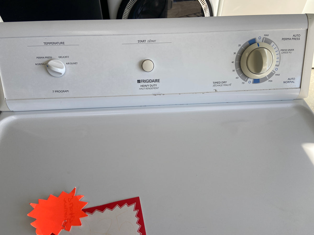 Frigidaire heavy duty dryer, White, “Refurbished”, 3 Months Warranty.