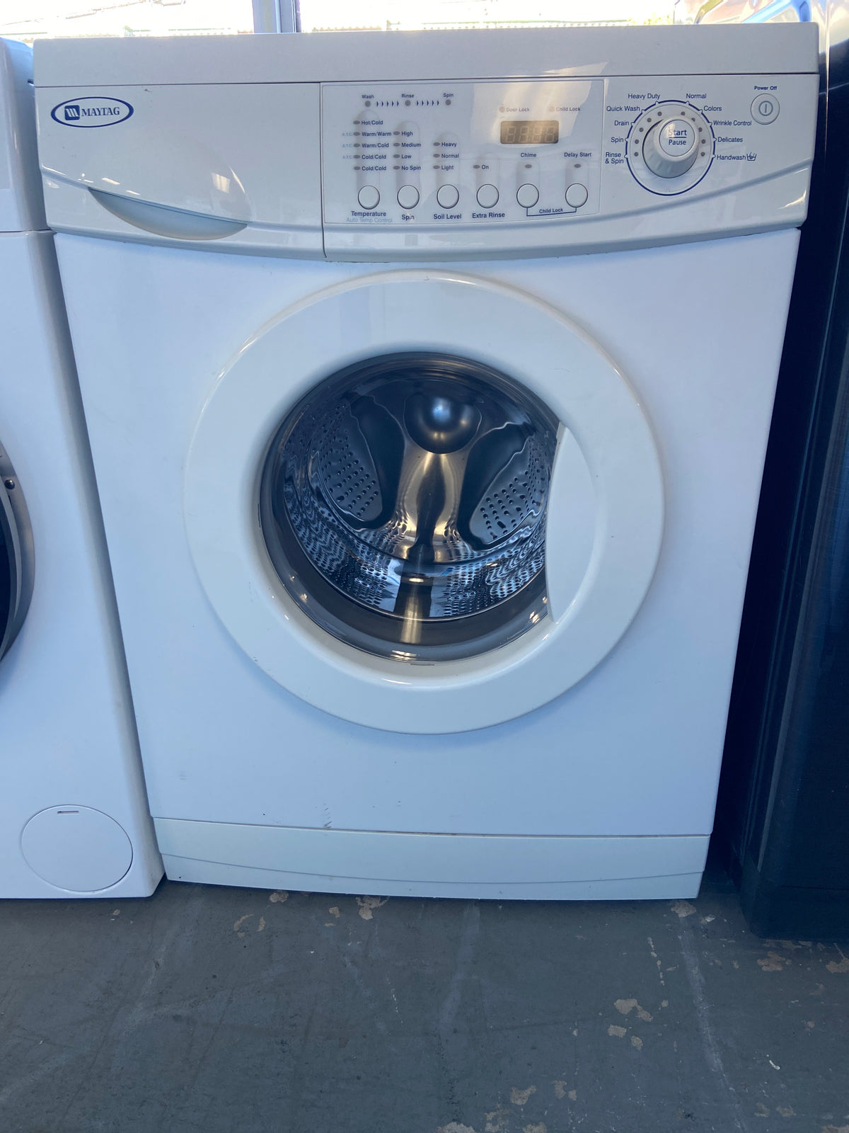 Maytag Apartment size front load washer, White, “Refurbished”