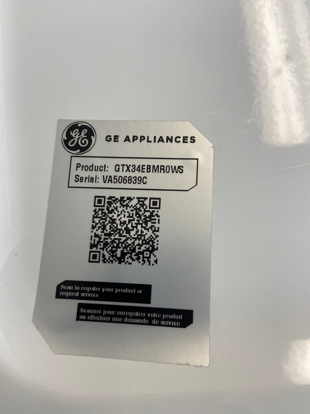 GE white dryer, “Open Box”, 6 months warranty