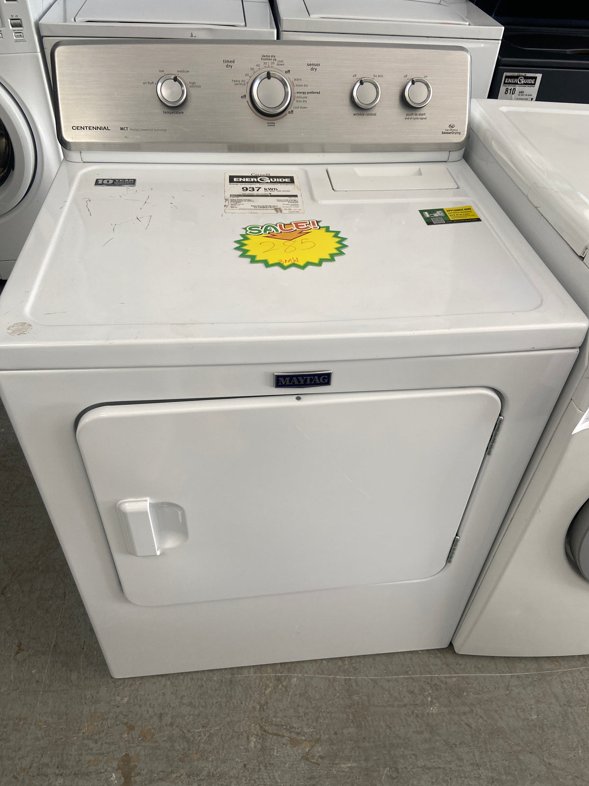 Maytag Centennial dryer, white, “Refurbished”, 3 Months Warranty