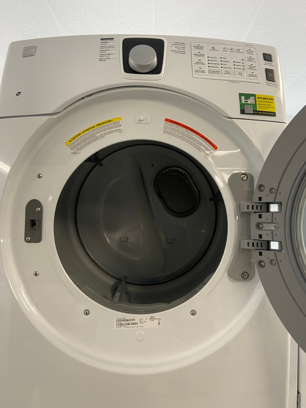 White Kenmore Washer and Dryer Set with warranty