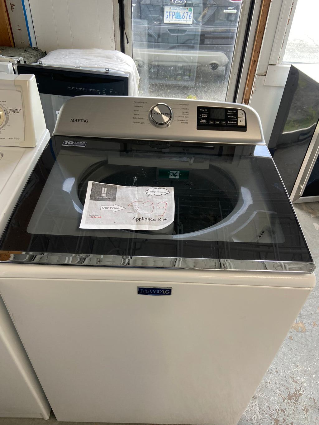 White Maytag MVW6230HW0 Top Load Washer, 27 inch Width, 5.4 cu. ft. Washer Capacity "Refurbished"