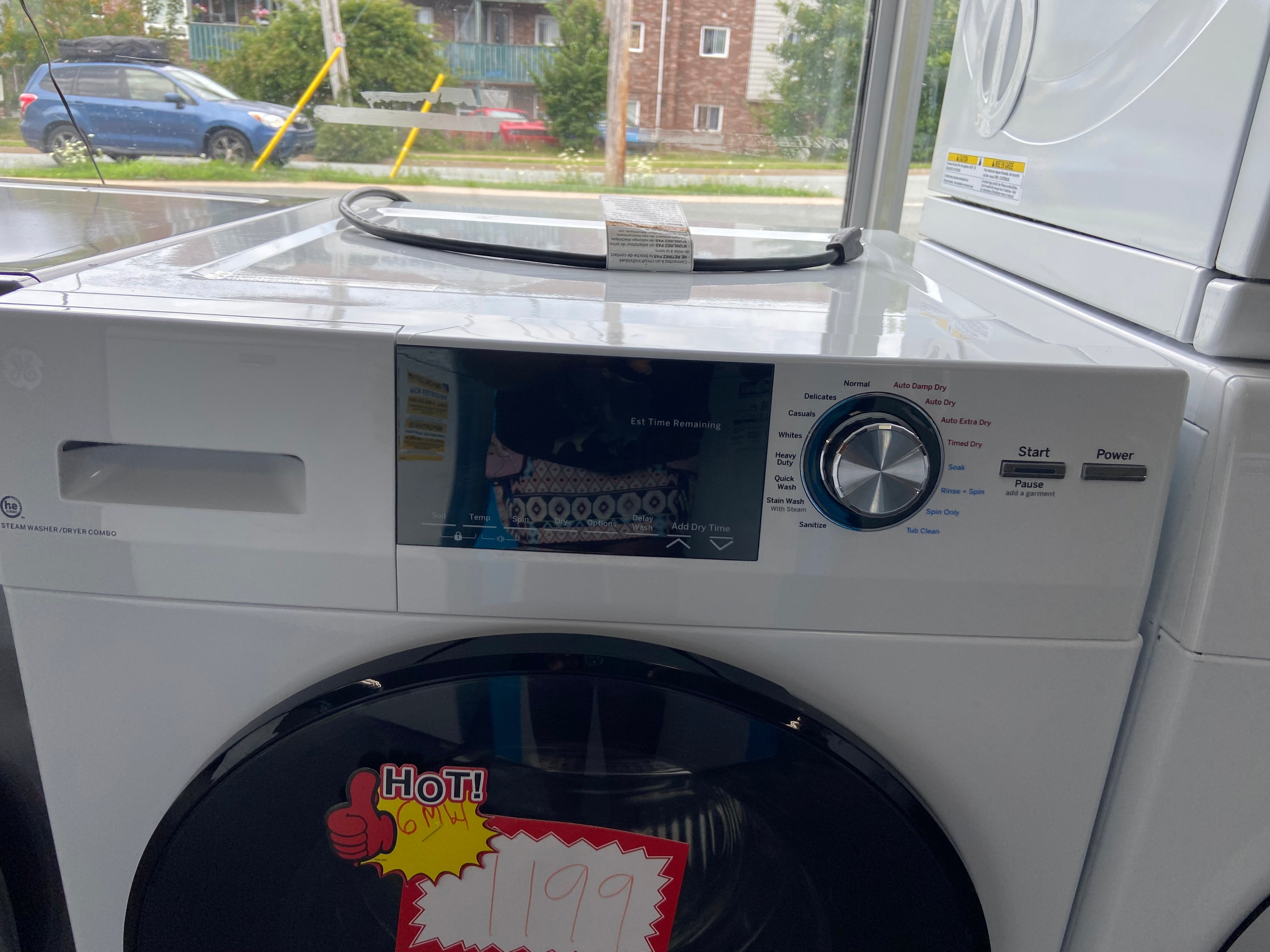 White 24” GE GFQ14ESSN1WW Washer and Dryer Combo (Refurbished)