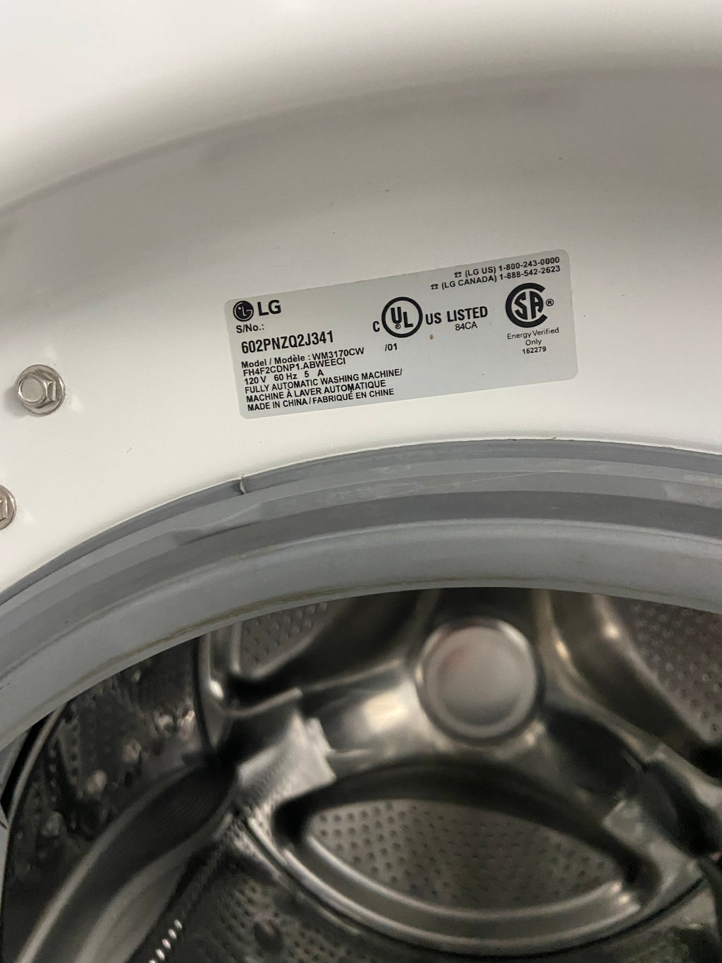 LG WM3170CW Front Load Washer, 1,300 RPM Washer Spin Speed, 9 Wash Cycles, 7 Temperature Settings, White colour, LG DLE3170W Dryer, Vented, 8 Dry Cycles