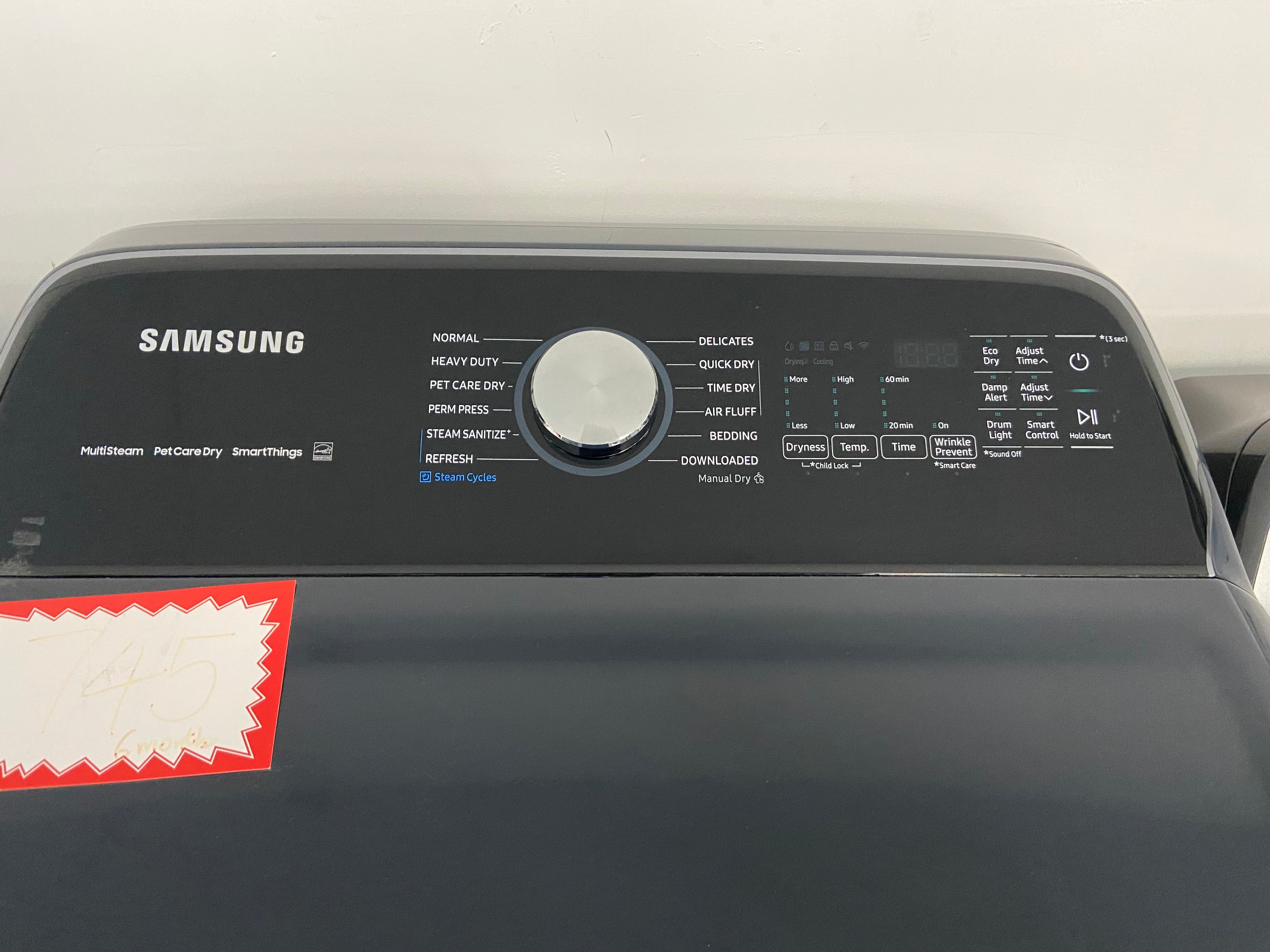 Samsung DVE54CG7155D/AC Electric Dryer, 7.4 cu. ft. Dryer Capacity, 12 Dry Cycles, Steam Clean, Vented, Wifi Enabled, Navy colour Pet Care