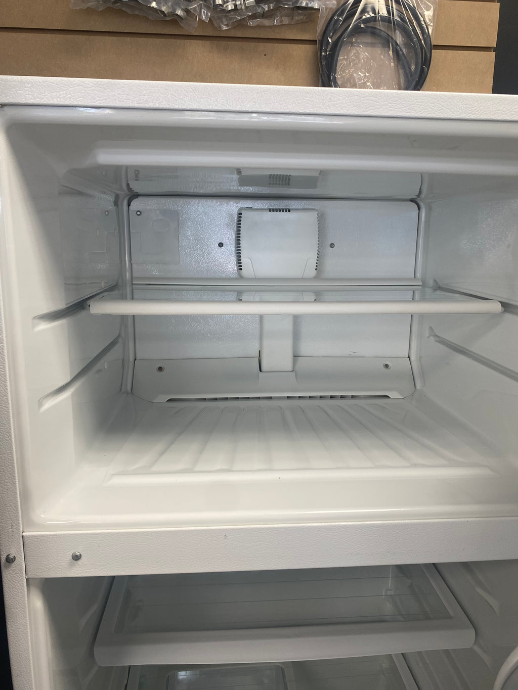 Maytag white fridge, "Refurbished"