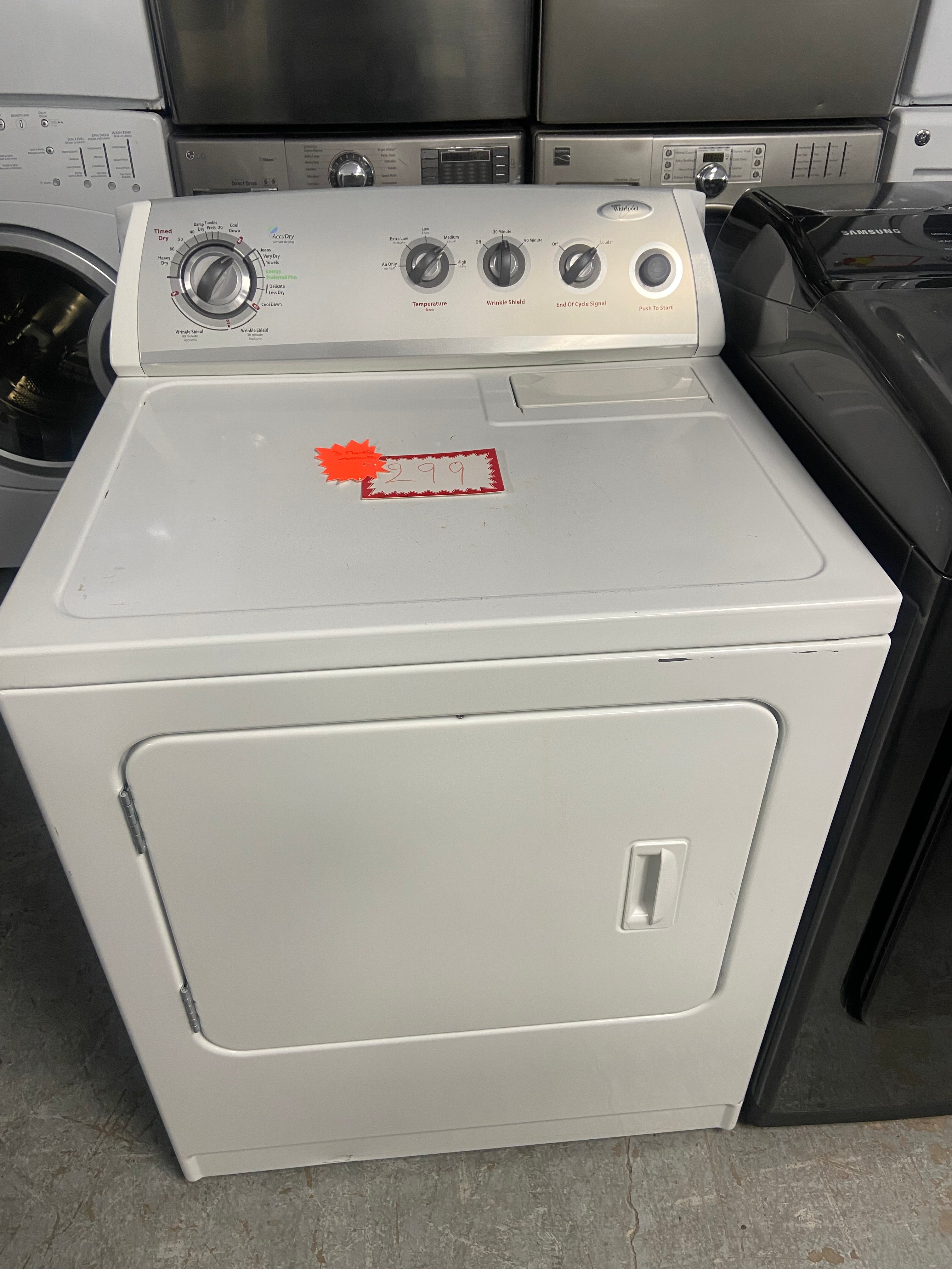 White 27” Whirlpool YWED5700VW0 Dryer (Refurbished)
