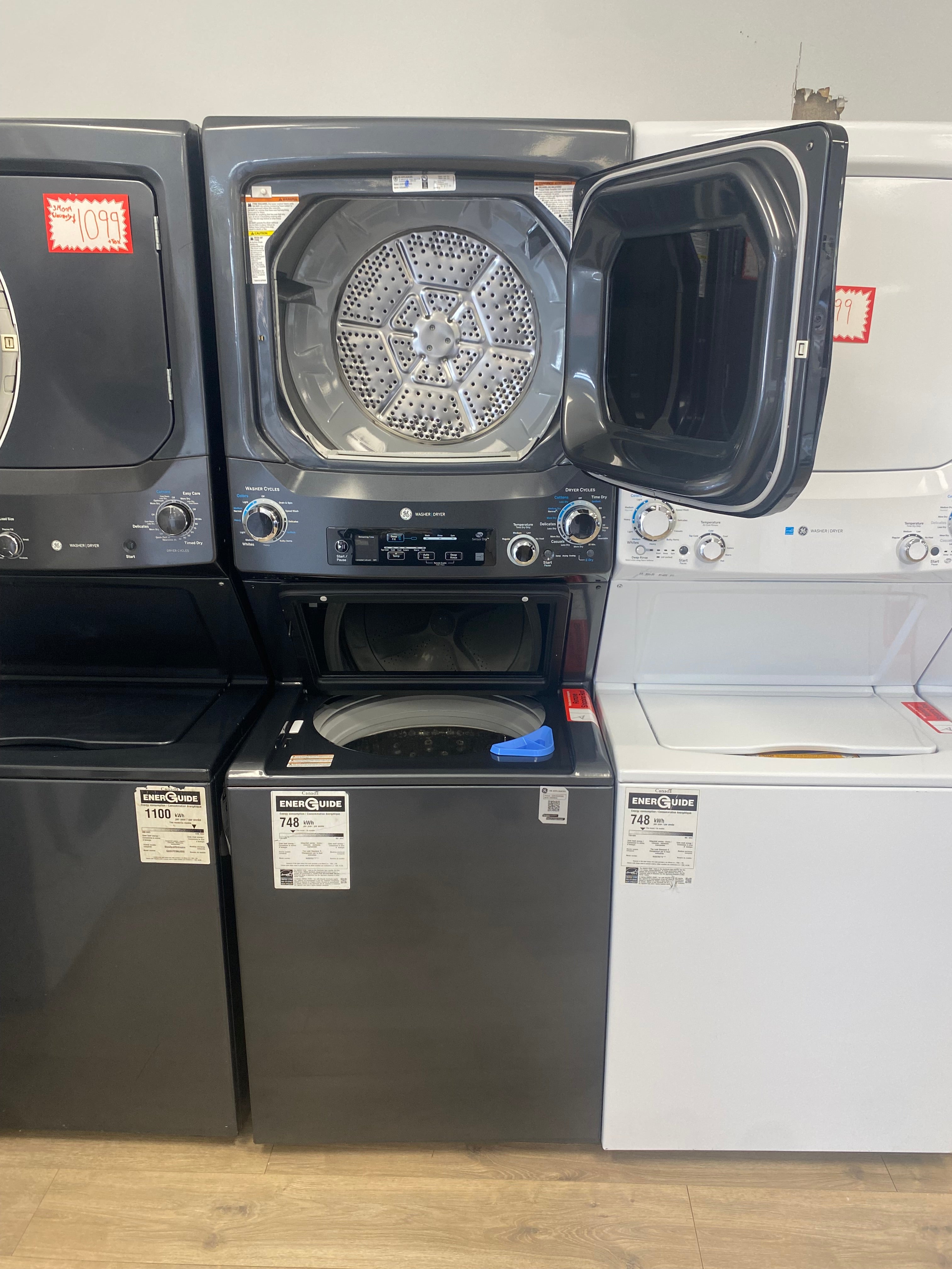 GE 27" Electric Unitized Spacemaker 4.5 Cu. Ft. Washer / 5.9 Cu. Ft. Dryer Diamond Gray - GUD57EEMT0DG