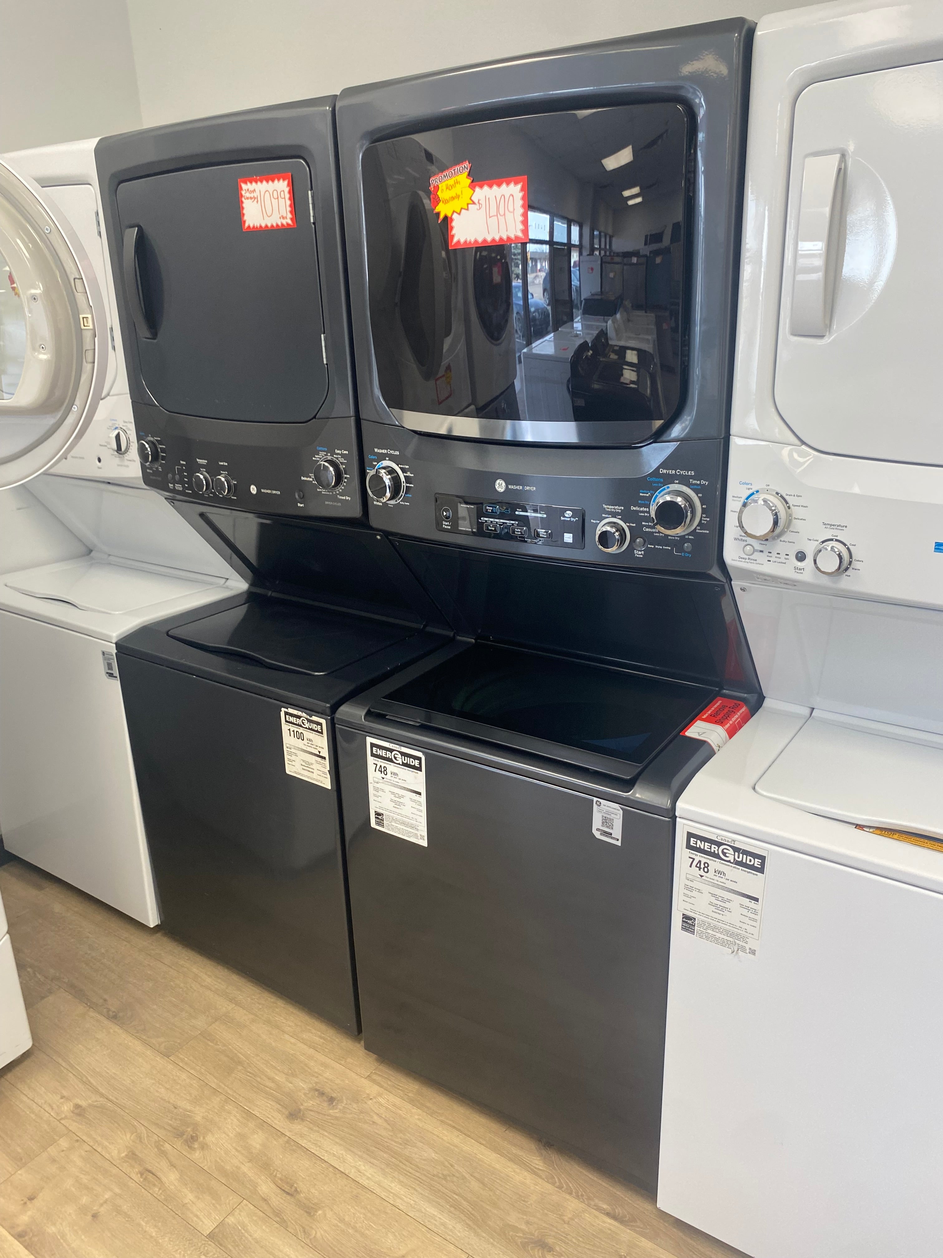 GE 27" Electric Unitized Spacemaker 4.5 Cu. Ft. Washer / 5.9 Cu. Ft. Dryer Diamond Gray - GUD57EEMT0DG