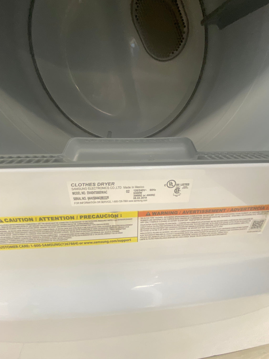 27” Samsung Washer and Dryer Set, Side by Side Setup, White in Color, "Refurbished".