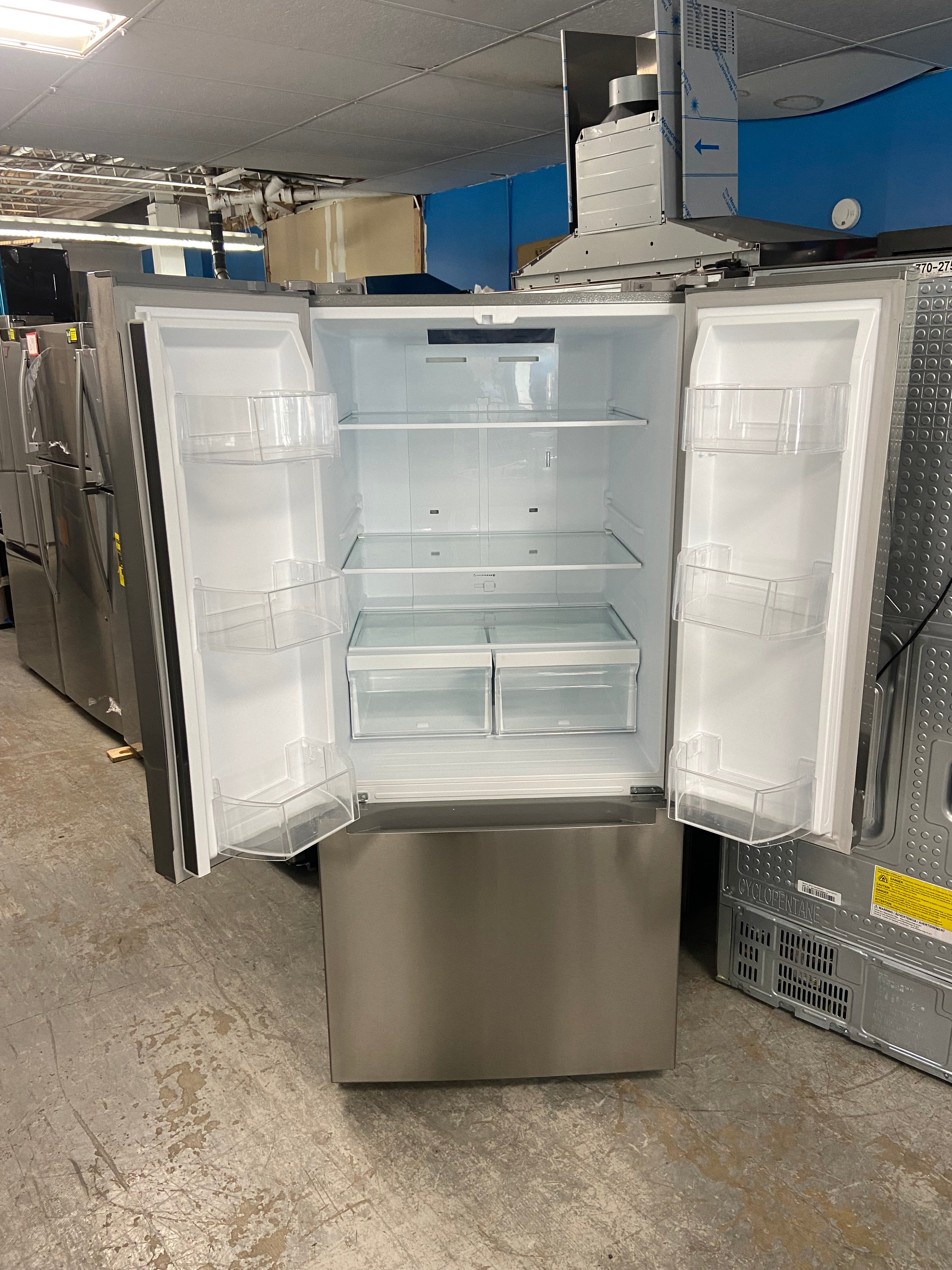 MNE18DYTNAFS 30” French door stainless steel Moffat fridge