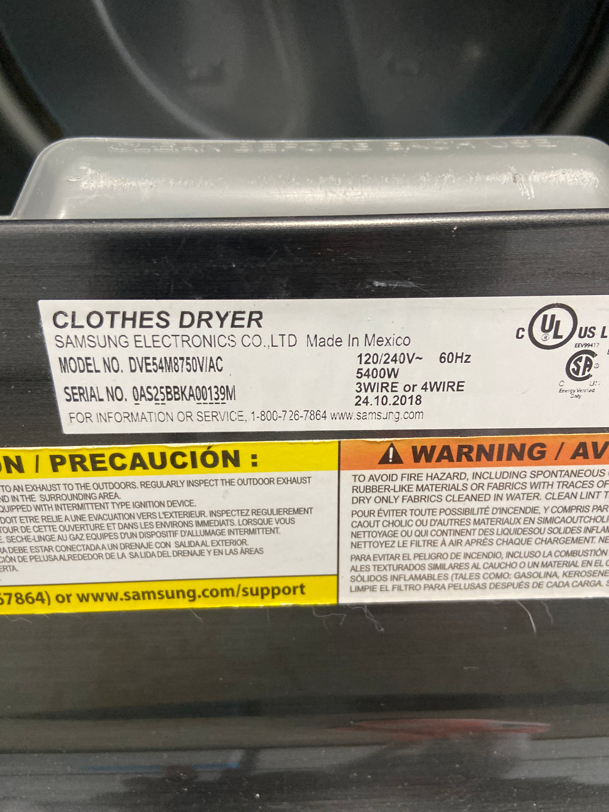 Samsung dryer, multi steam, moisturesensor, ventsensor, energy star certified, smarthome, “Refurbished”, 3 Months Warranty