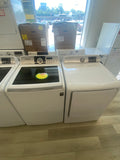 27” Samsung Washer and Dryer Set, Side by Side Setup, White in Color, "Refurbished".