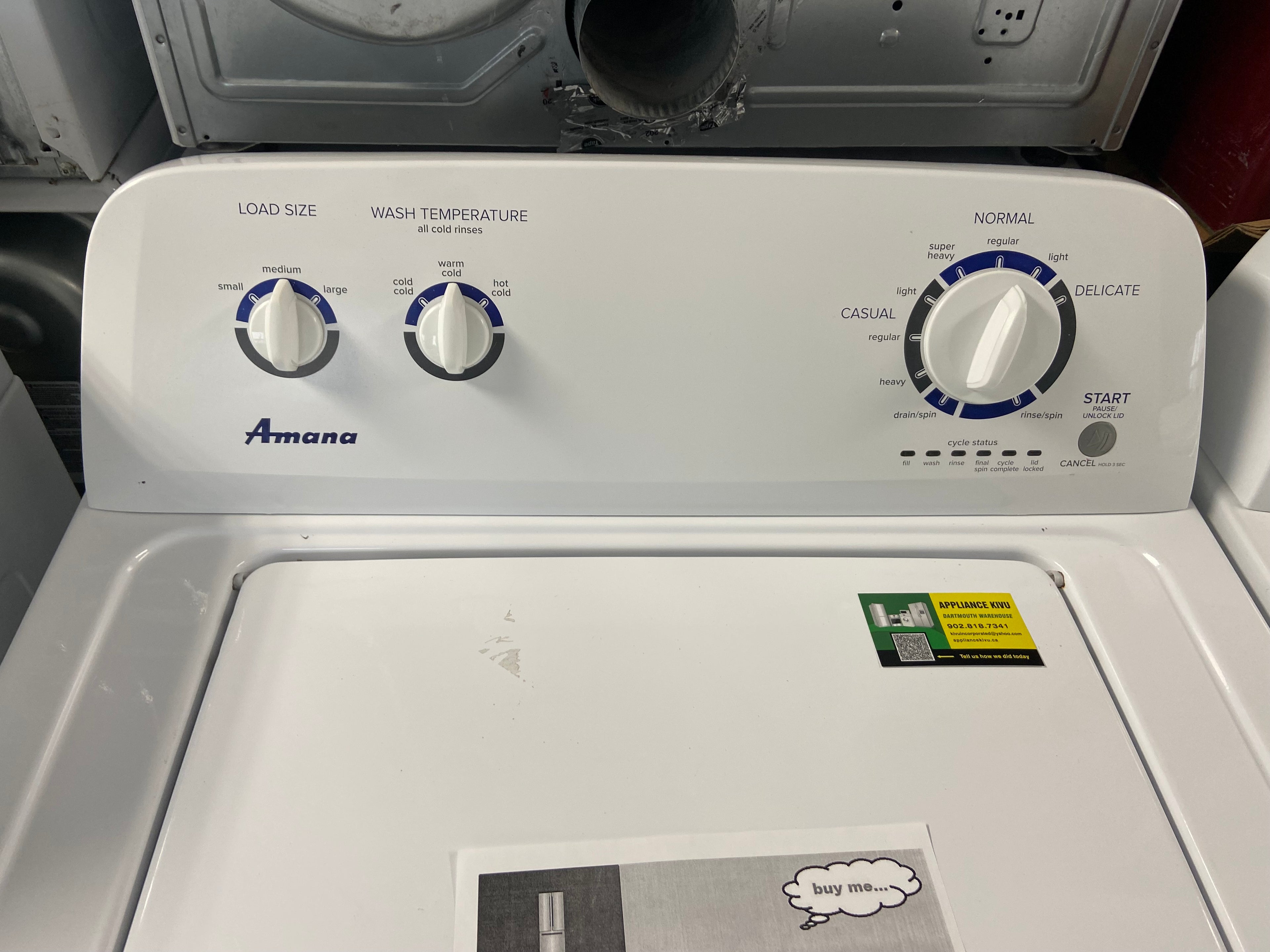 Amana NTW4600YQ1 Top Load Washer, 700 RPM Washer Spin Speed, 9 Wash Cycles, 3 Temperature Settings, White colour