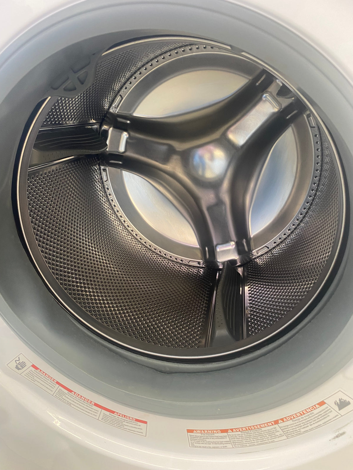 White 27" Midea Front load stackable washer, white "Refurbished"