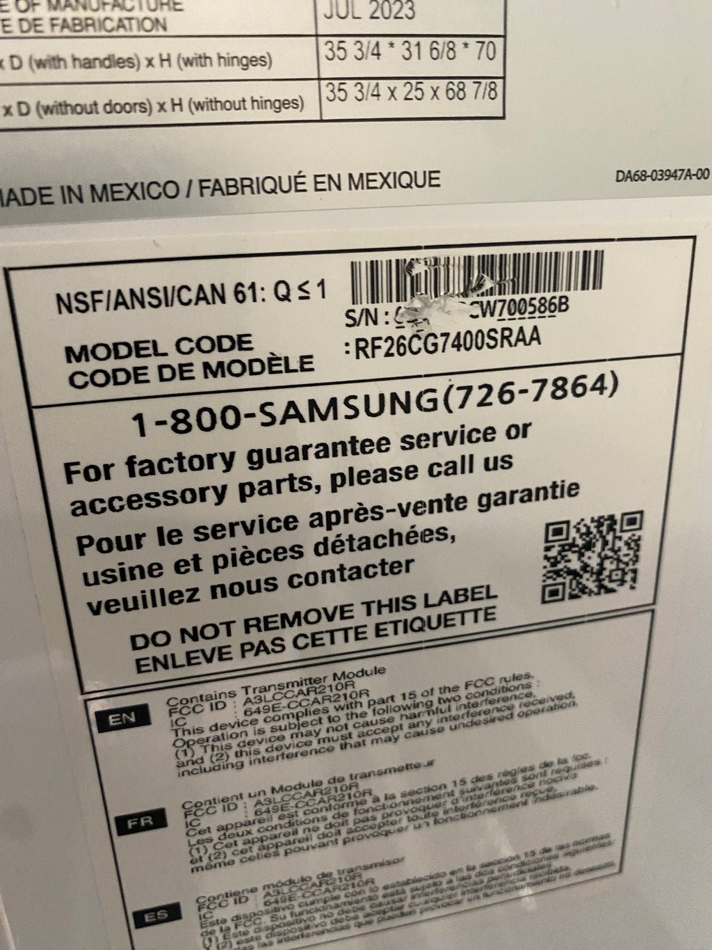 Samsung Stainless Fridge