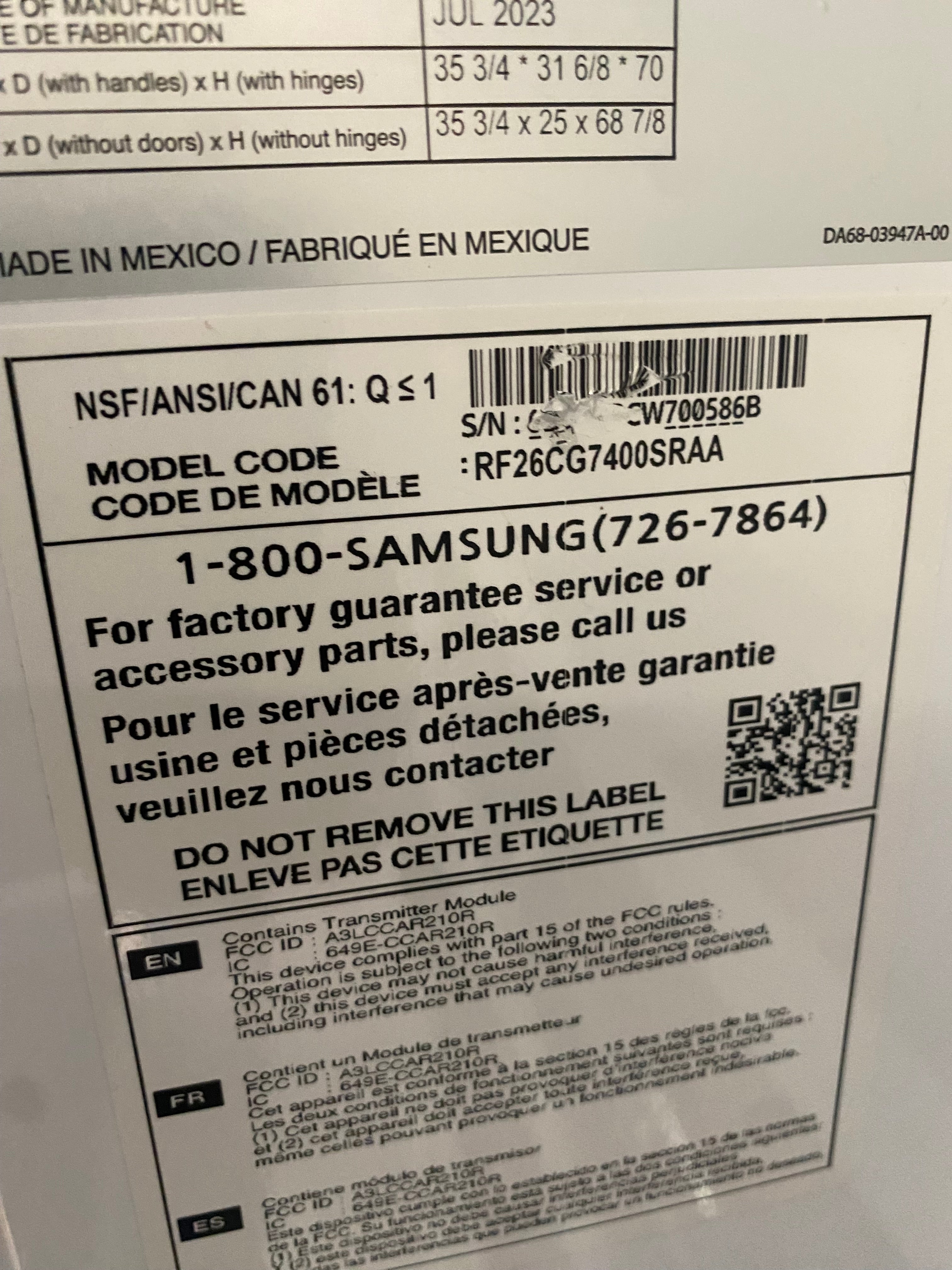 Samsung Stainless Fridge