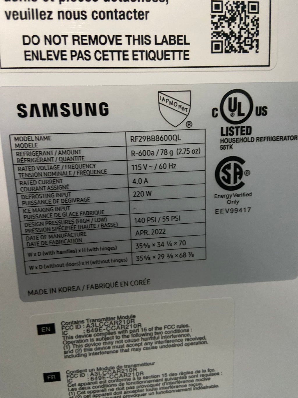 Samsung Stainless Fridge