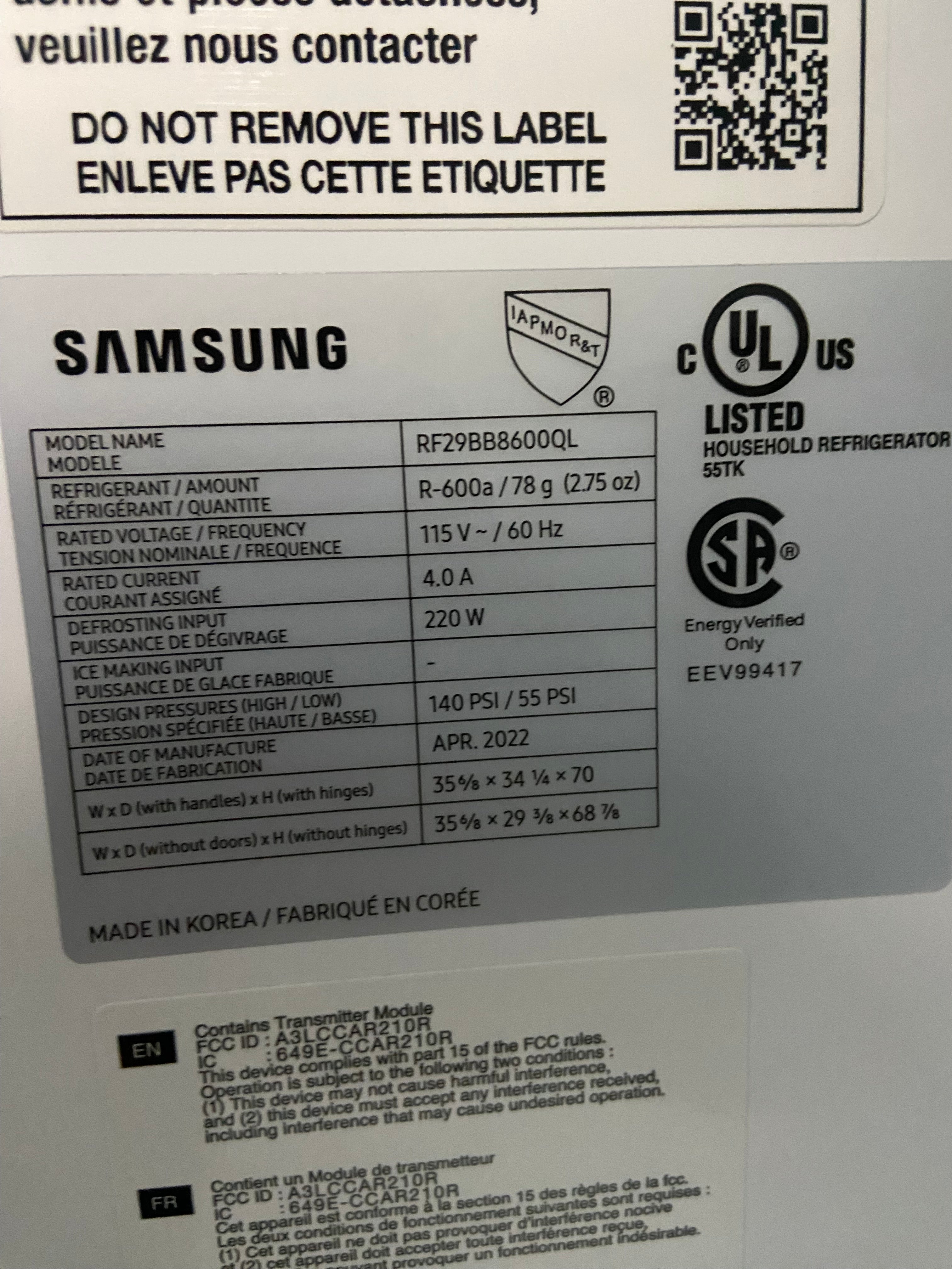 Samsung Stainless Fridge