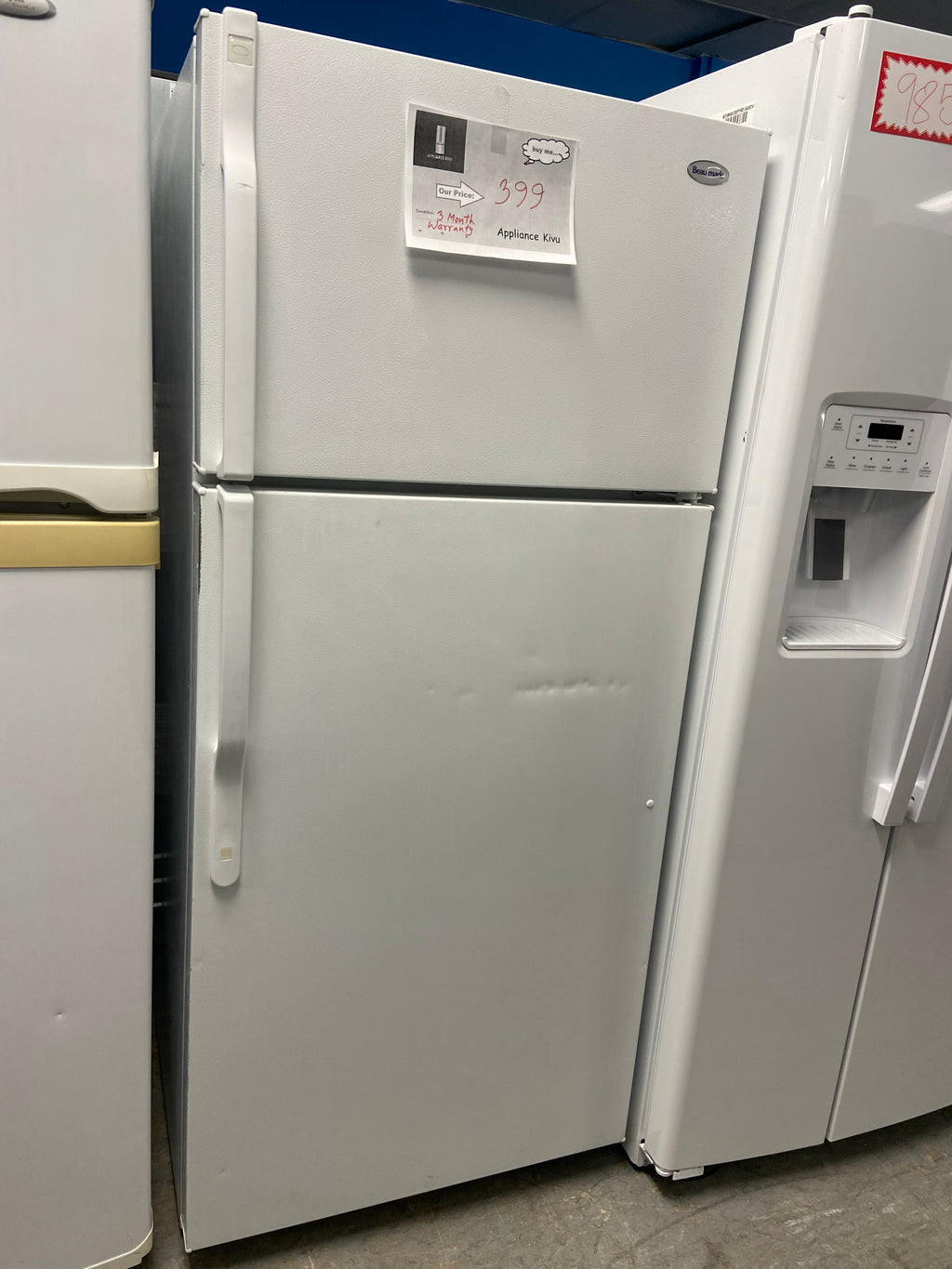 29” White Beaumark 37511KBSERWW Refrigerator with warranty