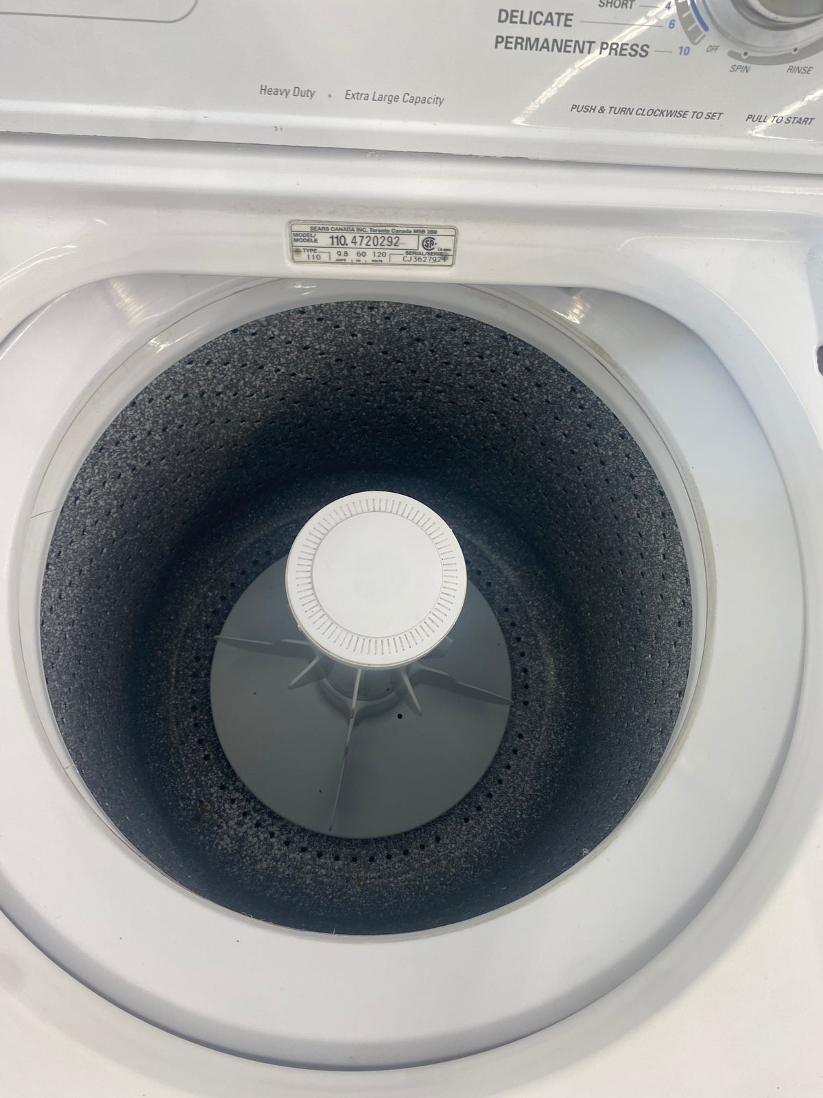 24” Kenmore top load washer, white, Traditional, "Refurbished"
