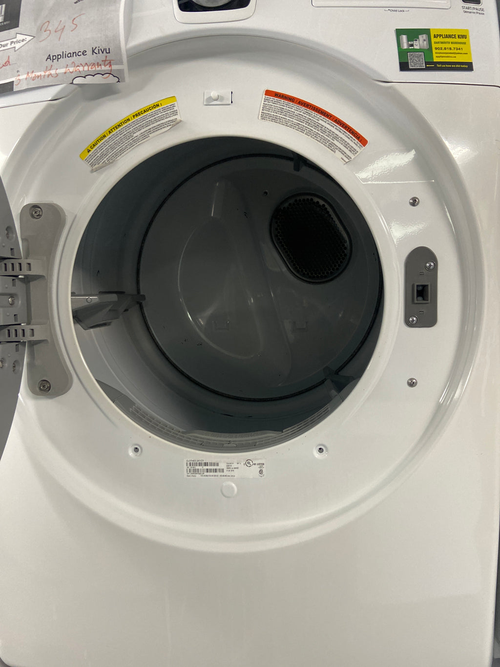 Kenmore white dryer, sensor dry, he(high efficiency marked), “Refurbished”, 3 Months Warranty