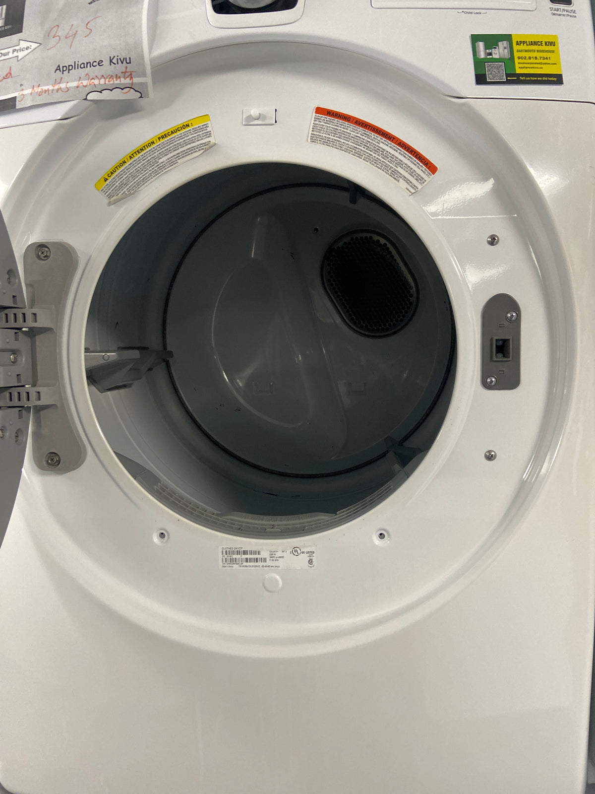 Kenmore white dryer, sensor dry, he(high efficiency marked), “Refurbished”, 3 Months Warranty