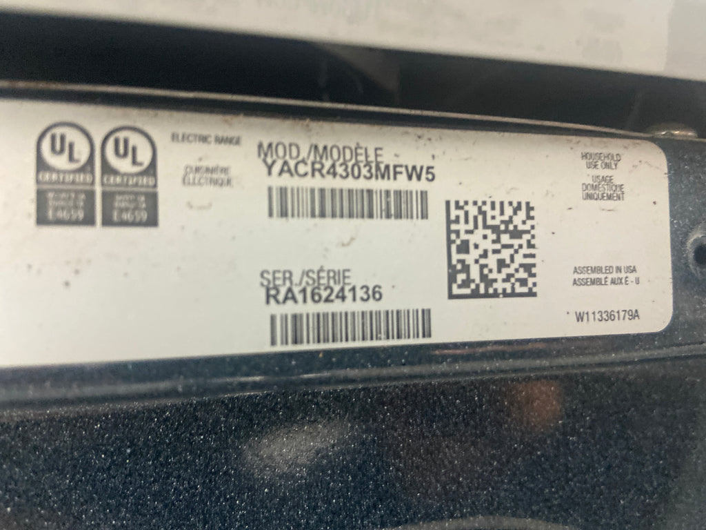Amana coil top stove, YACR4303MFW5,  “Refurbished”, 3 Months Warranty
