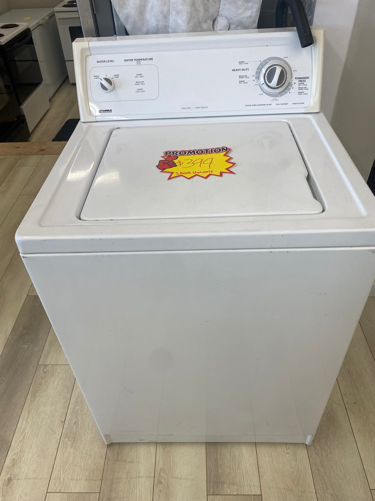 27” Kenmore Top Load washer, White, "Refurbished"