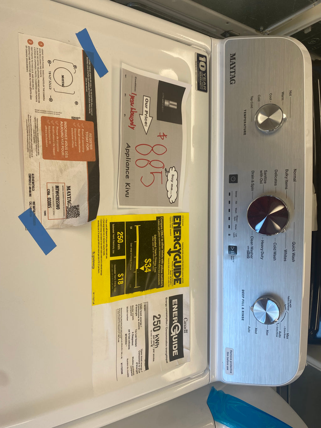 27” Maytag top load washer " Brand New"
