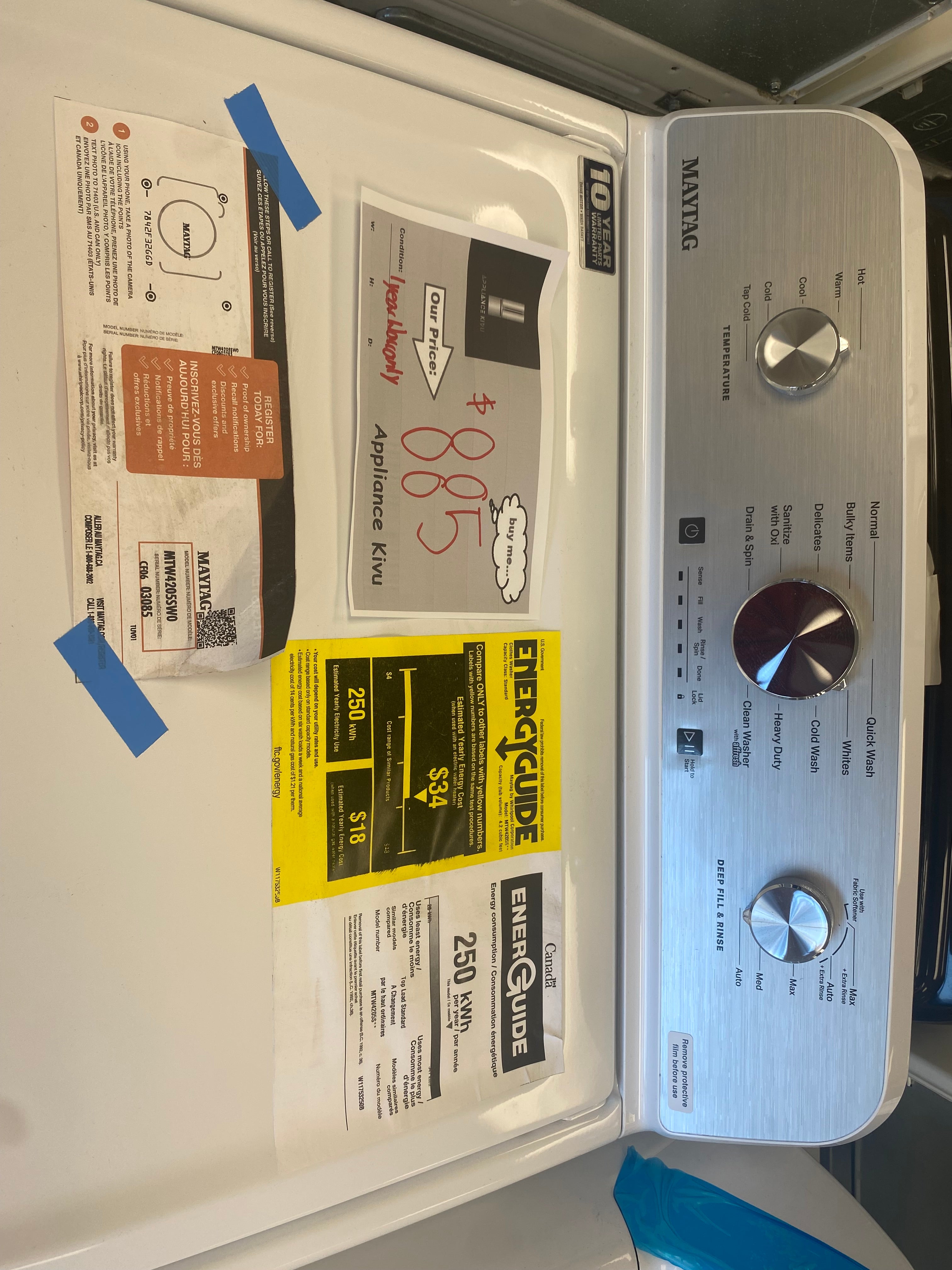 27” Maytag top load washer " Brand New"