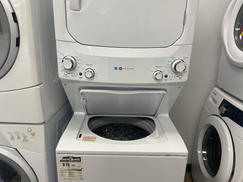 "Open Box" GE 27-Inch 4.5 cu. ft. Unitized Stacked Washer and 5.9 cu. ft. Dryer Laundry Centre with Impeller in White, ENERGY STAR®