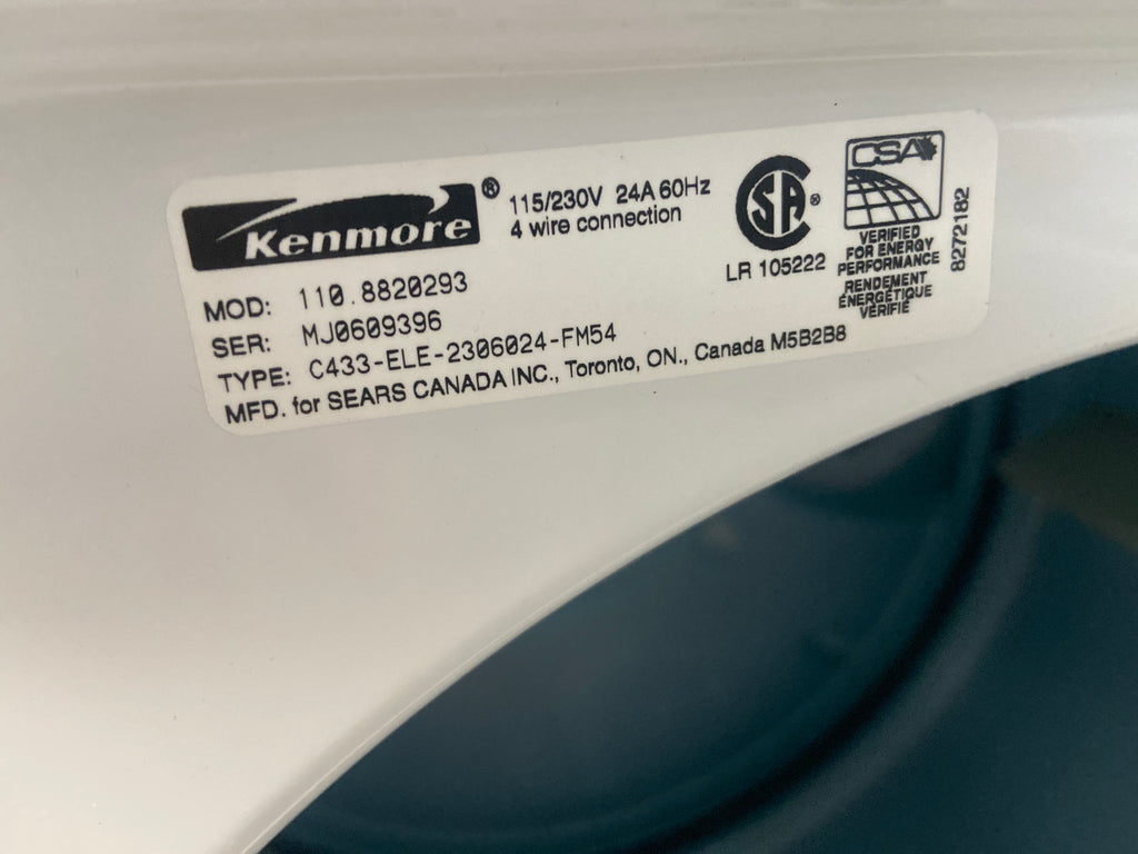 Kenmore White dryer, Heavy duty, Extra large capacity, “Refurbished”, 3 Months warranty.