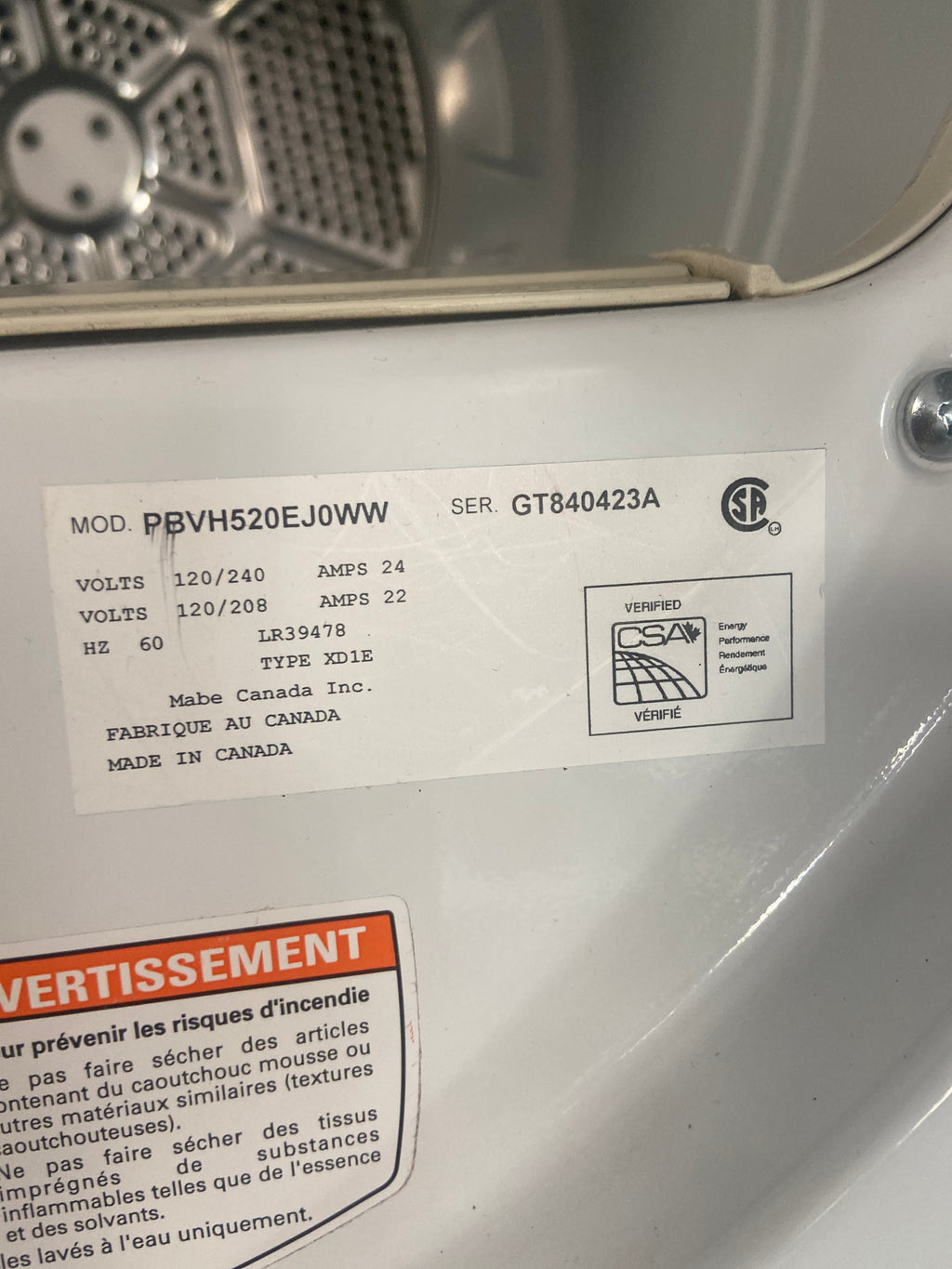GE washer and dryer, GBVH5300K2WW /  PBVH520EJ0WW,  “Refurbished”, 3 Months warranty
