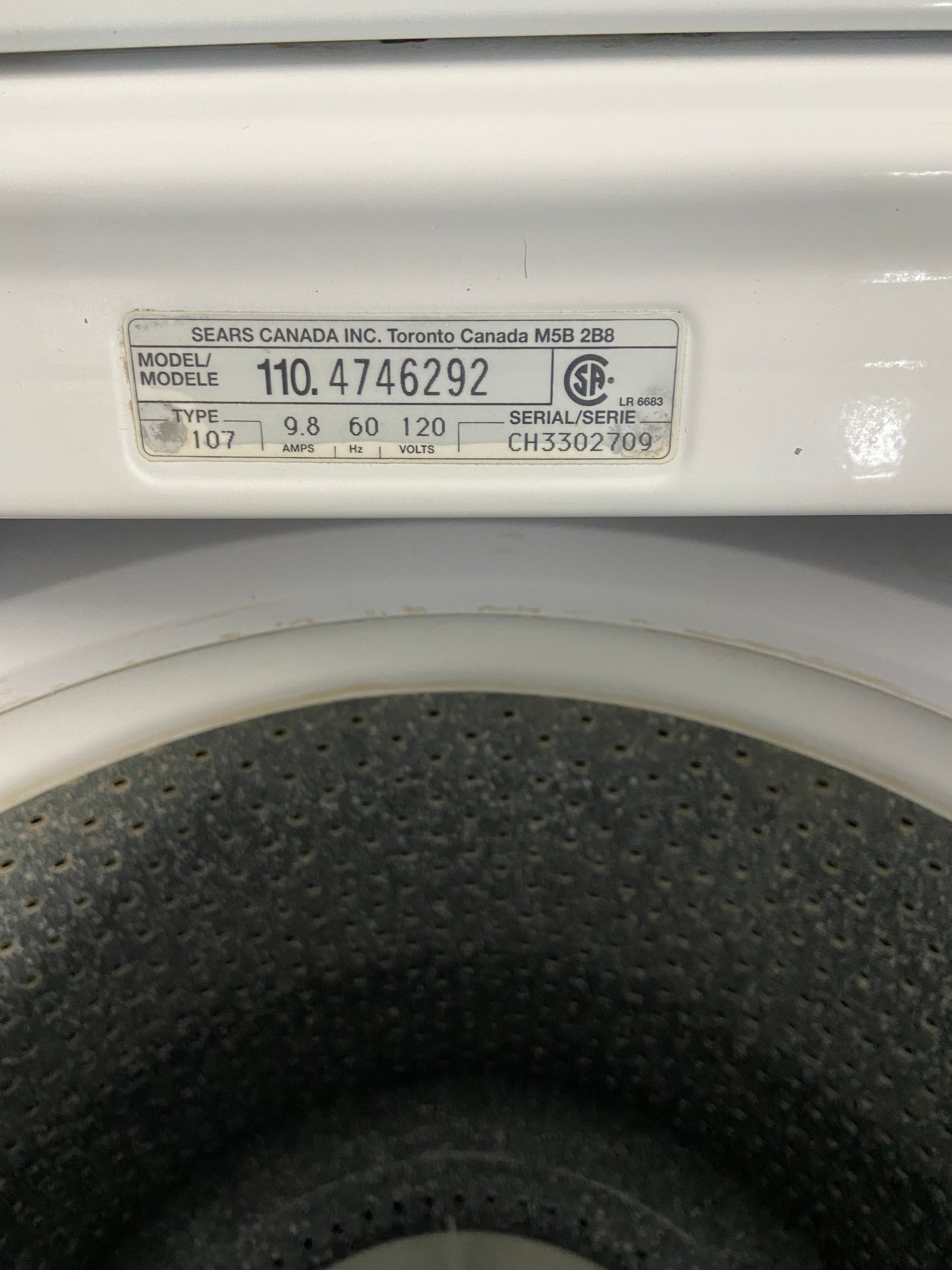 White 27” Kenmore 110. 4746292 Top Load Washer (Refurbished)