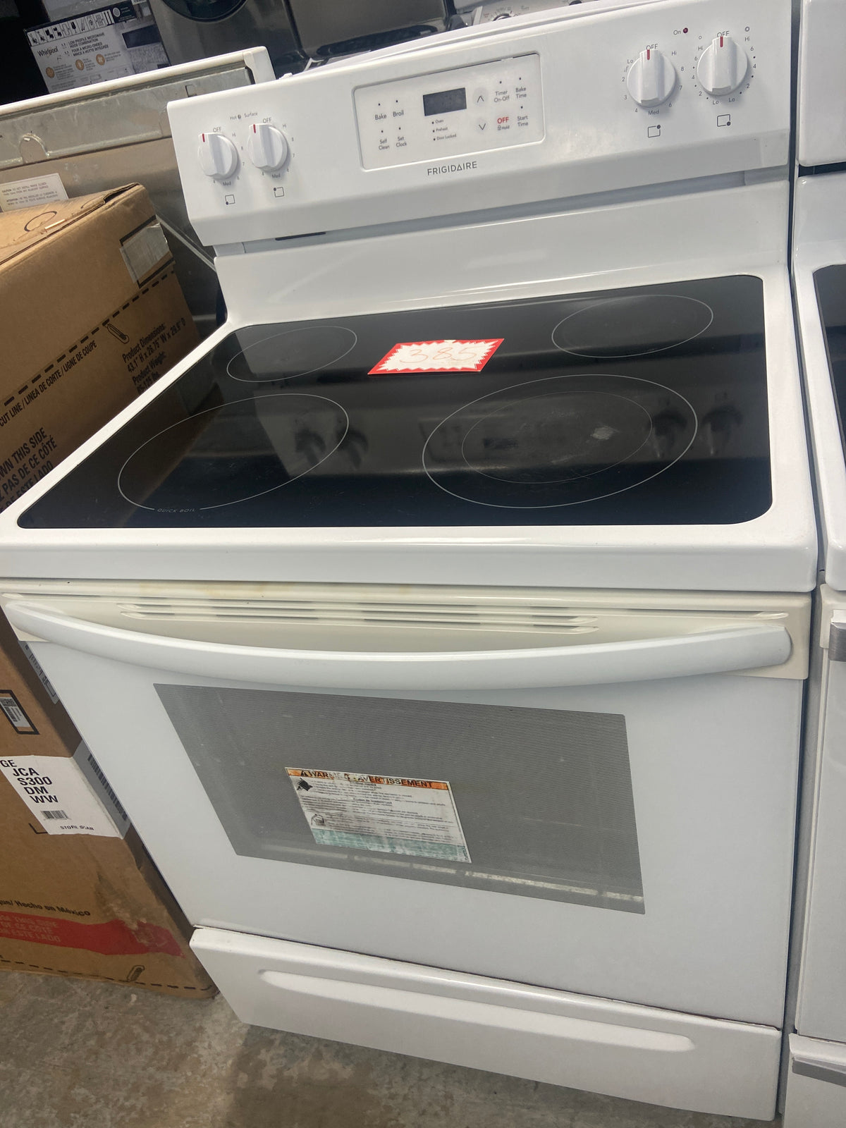 Frigidaire glass top stove, CFEF3055TWD, “Refurbished”, 3 Months Warranty