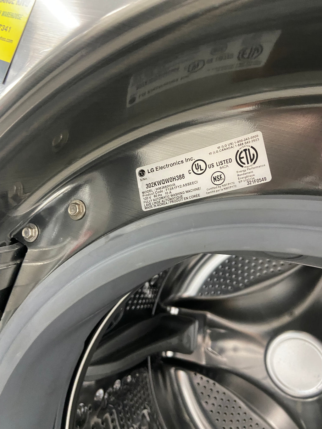 LG WM2650HVA Front Load Washer, 1,200 RPM Washer Spin Speed, 9 Wash Cycles, 5 Temperature Settings, Water Heater, Steam Clean, Graphite Steel colour