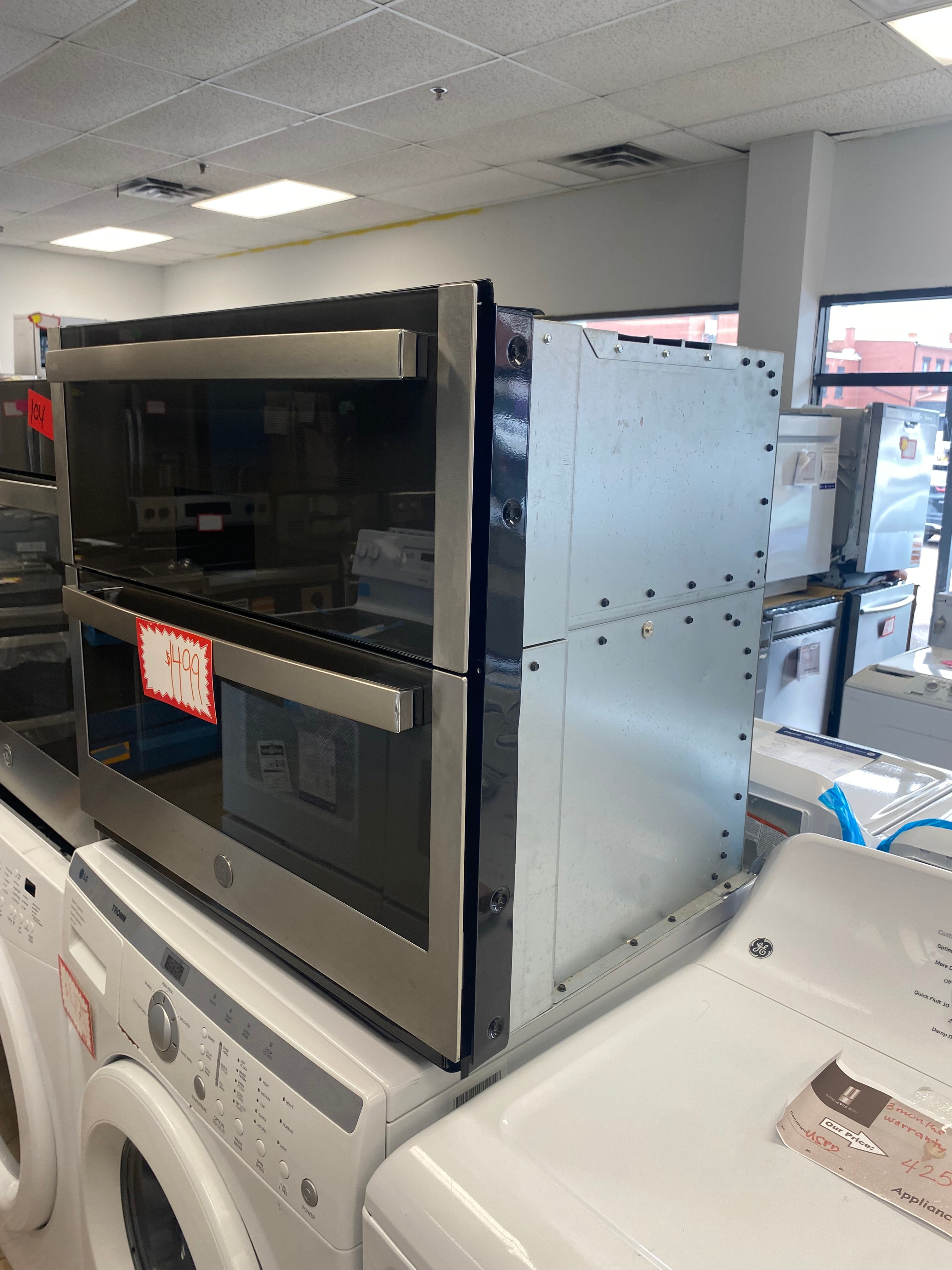Profile 30" 5 Cu. Ft. Electric Two-In-One Wall Oven with True European Convection - Stainless - PTS9200S2NSS