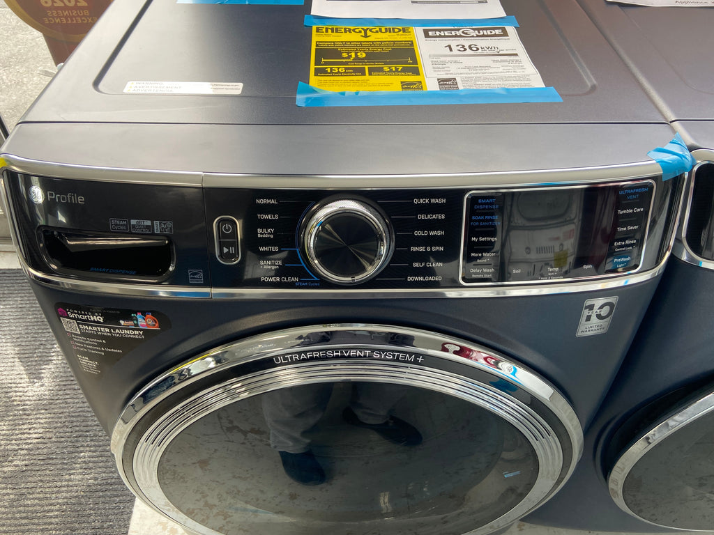 GE Profile PFW870SPV0RS Front Load Washer, 28 inch Width, 6.1 cu. ft. GE Profile PFD87ESMV0RS Electric Dryer, 7.8 cu. ft. Dryer Capacity, 12 Dry Cycles