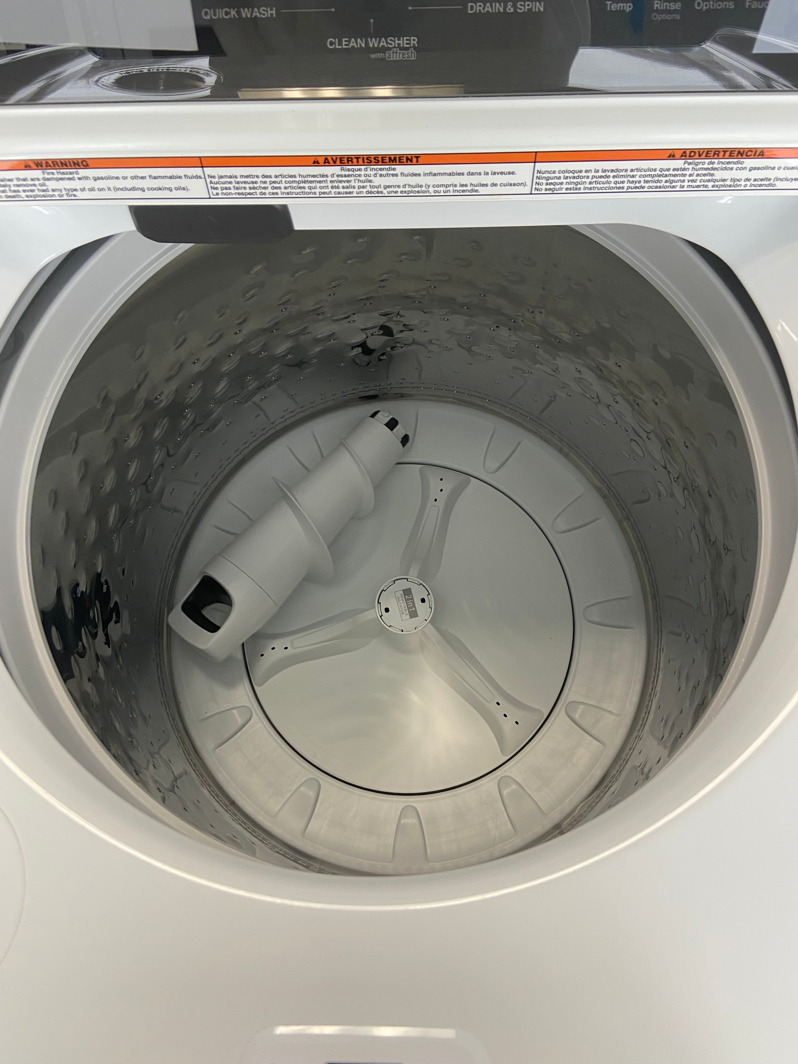 Whirlpool WTW5057LW0 Top Load Washer, 27 inch Width, 5.5 cu. ft. Washer Capacity, 770 RPM Washer Spin Speed, 12 Wash Cycles, 5 Temperature Settings, White colour (2-in-1 Removable Agitator),Water Faucet