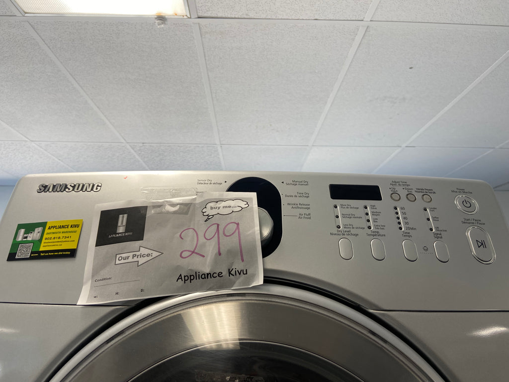 Samsung DV218AES Dryer, 27 inch Width, 7.3 cu. ft. cu. ft., 4 Temperature Settings, Stackable, Steel Drum, White colour (Electric Super Capacity Dryer)